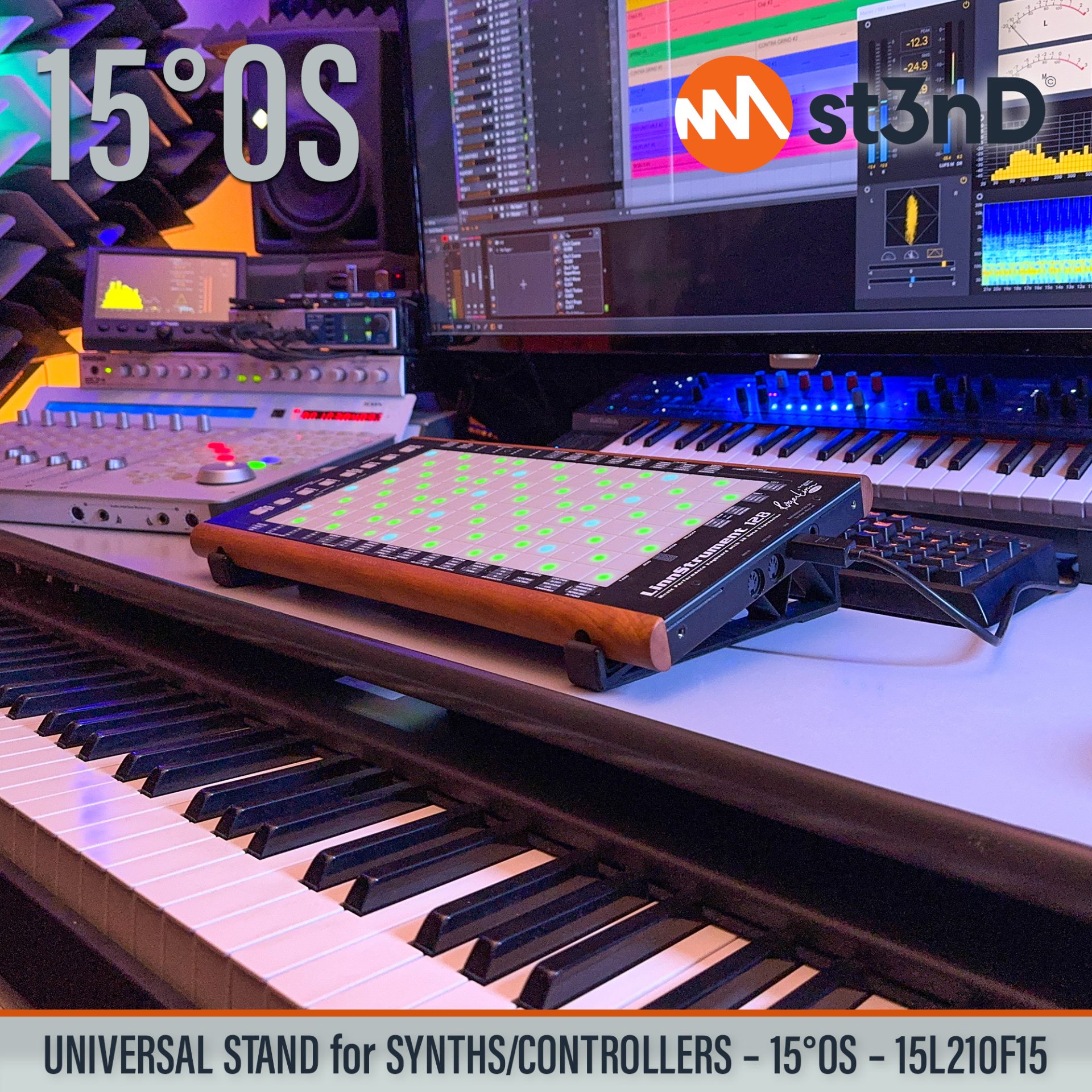 controller home studio instrument accessory portable raised st3nD stable stand strong studio accessory sturdy synth synth accessory tilted Roger Linn Design LinnStrument 128 Roger Linn Design LinnStrument 128 SYNTHS CONTROLLERS AUDIO DEVICES synth desktop stand