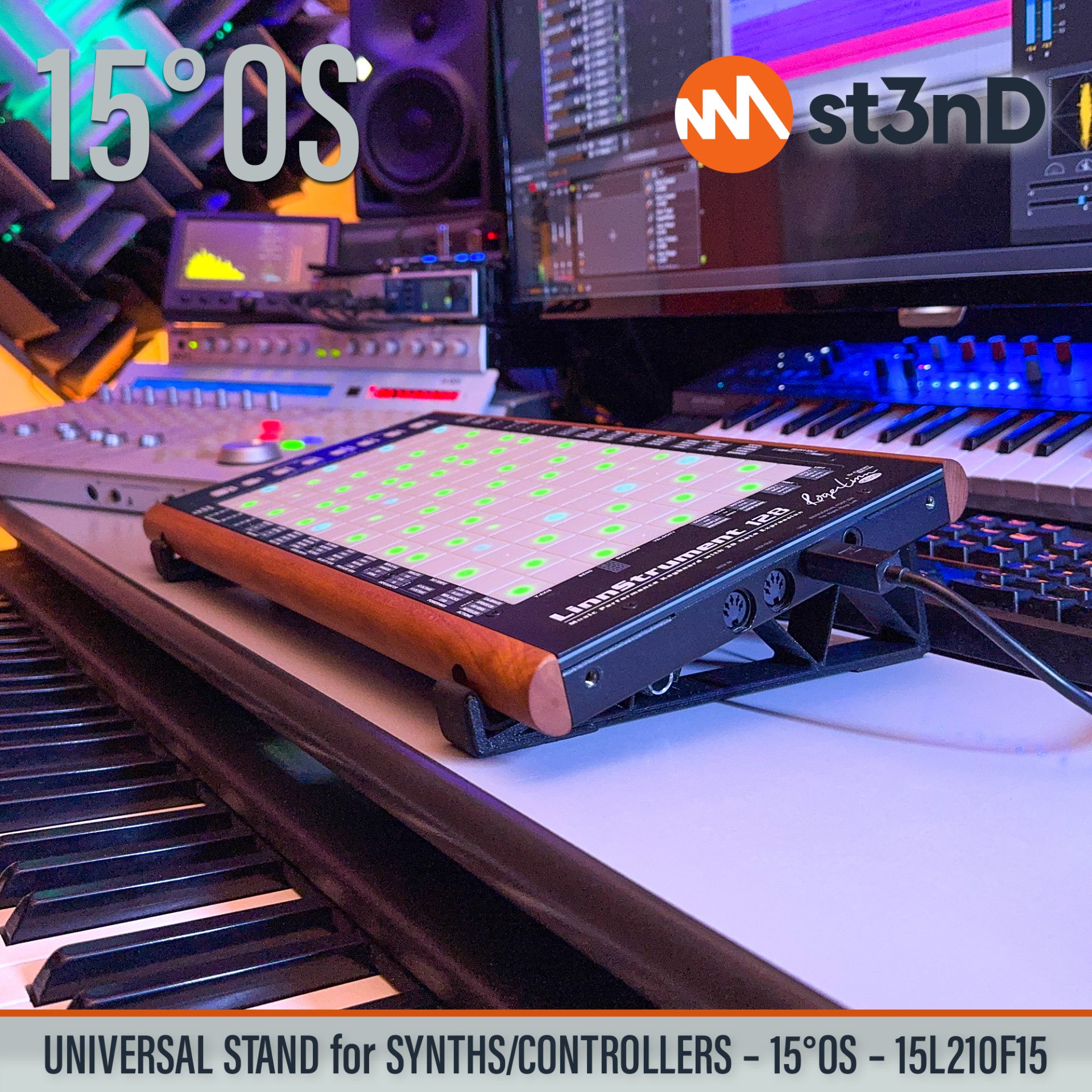 controller home studio instrument accessory portable raised st3nD stable stand strong studio accessory sturdy synth synth accessory tilted Roger Linn Design LinnStrument 128 Roger Linn Design LinnStrument 128 SYNTHS CONTROLLERS AUDIO DEVICES synth desktop stand