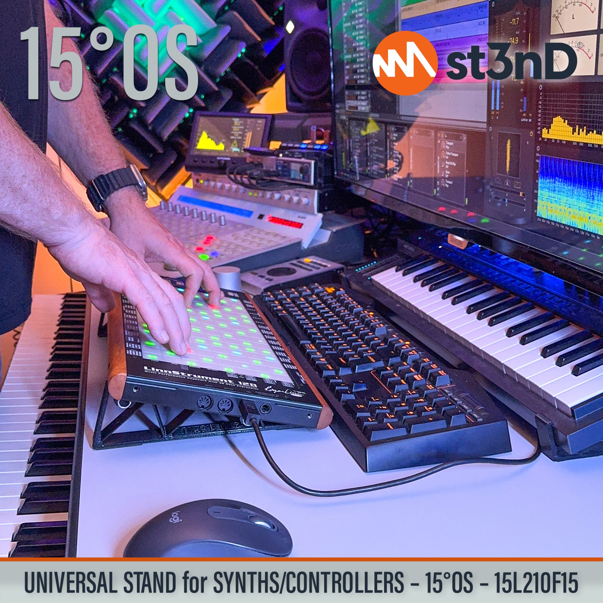 controller home studio instrument accessory portable raised st3nD stable stand strong studio accessory sturdy synth synth accessory tilted Roger Linn Design LinnStrument 128 Roger Linn Design LinnStrument 128 SYNTHS CONTROLLERS AUDIO DEVICES synth desktop stand