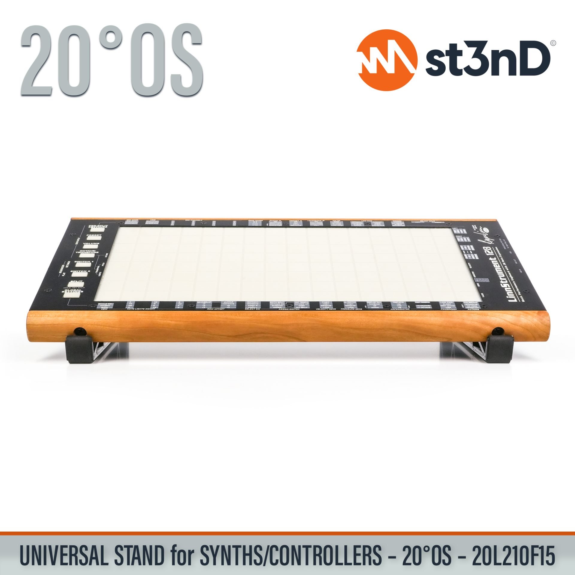 AUDIO DEVICES controller CONTROLLERS home studio instrument accessory LINNSTRUMENT 128 portable raised ROGER LINN DESIGN ROGER LINN DESIGN LINNSTRUMENT 128 st3nD stable stand strong studio accessory sturdy synth synth accessory synth desktop stand SYNTHS tilted