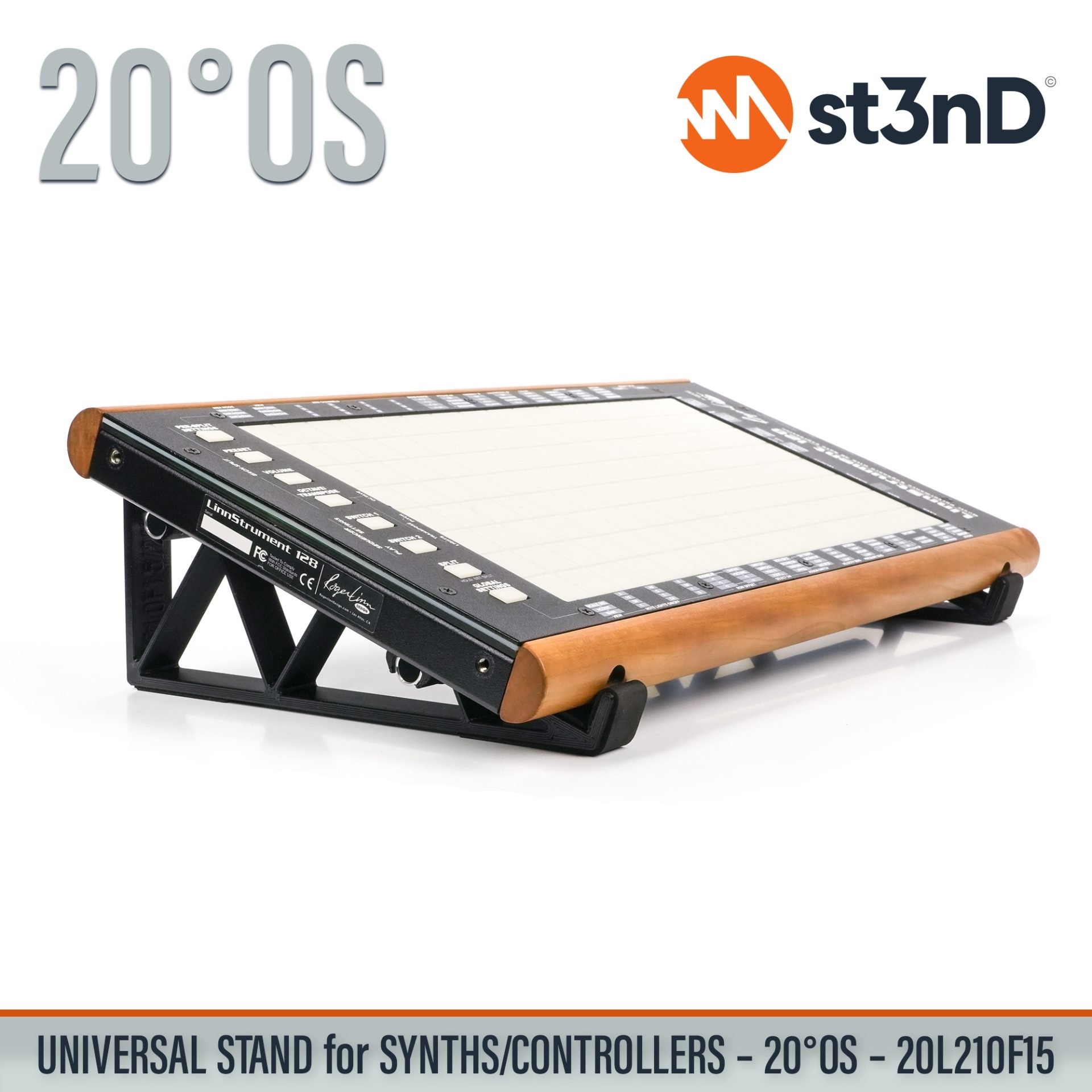 AUDIO DEVICES controller CONTROLLERS home studio instrument accessory LINNSTRUMENT 128 portable raised ROGER LINN DESIGN ROGER LINN DESIGN LINNSTRUMENT 128 st3nD stable stand strong studio accessory sturdy synth synth accessory synth desktop stand SYNTHS tilted