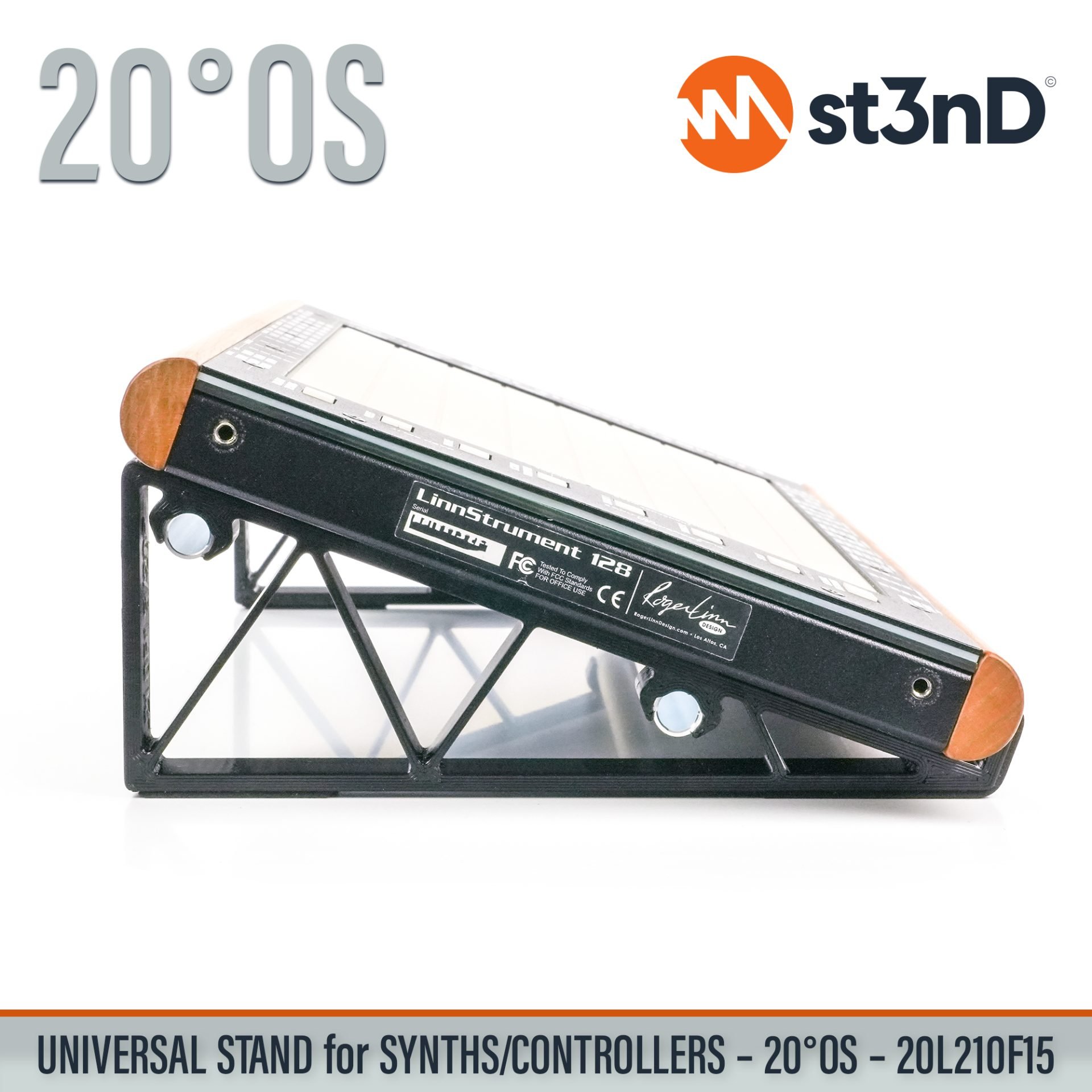 AUDIO DEVICES controller CONTROLLERS home studio instrument accessory LINNSTRUMENT 128 portable raised ROGER LINN DESIGN ROGER LINN DESIGN LINNSTRUMENT 128 st3nD stable stand strong studio accessory sturdy synth synth accessory synth desktop stand SYNTHS tilted