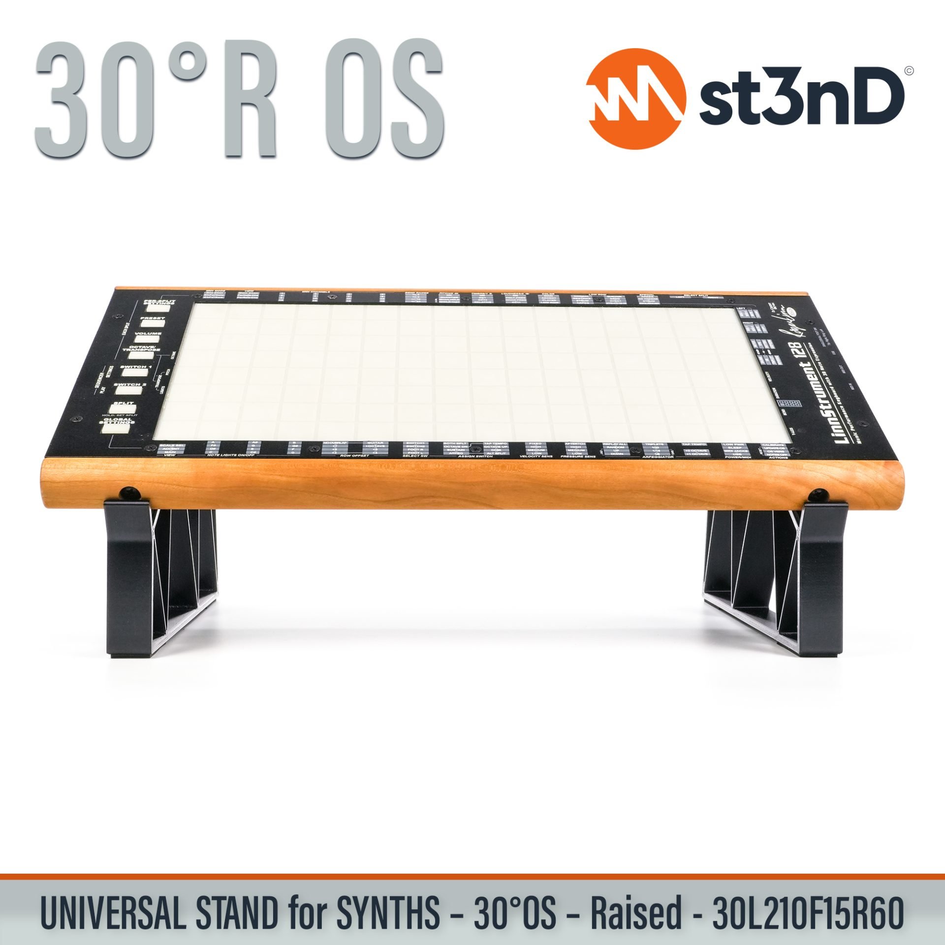AUDIO DEVICES controller CONTROLLERS home studio instrument accessory LINNSTRUMENT 128 portable raised ROGER LINN DESIGN ROGER LINN DESIGN LINNSTRUMENT 128 st3nD stable stand strong studio accessory sturdy synth synth accessory synth desktop stand SYNTHS tilted