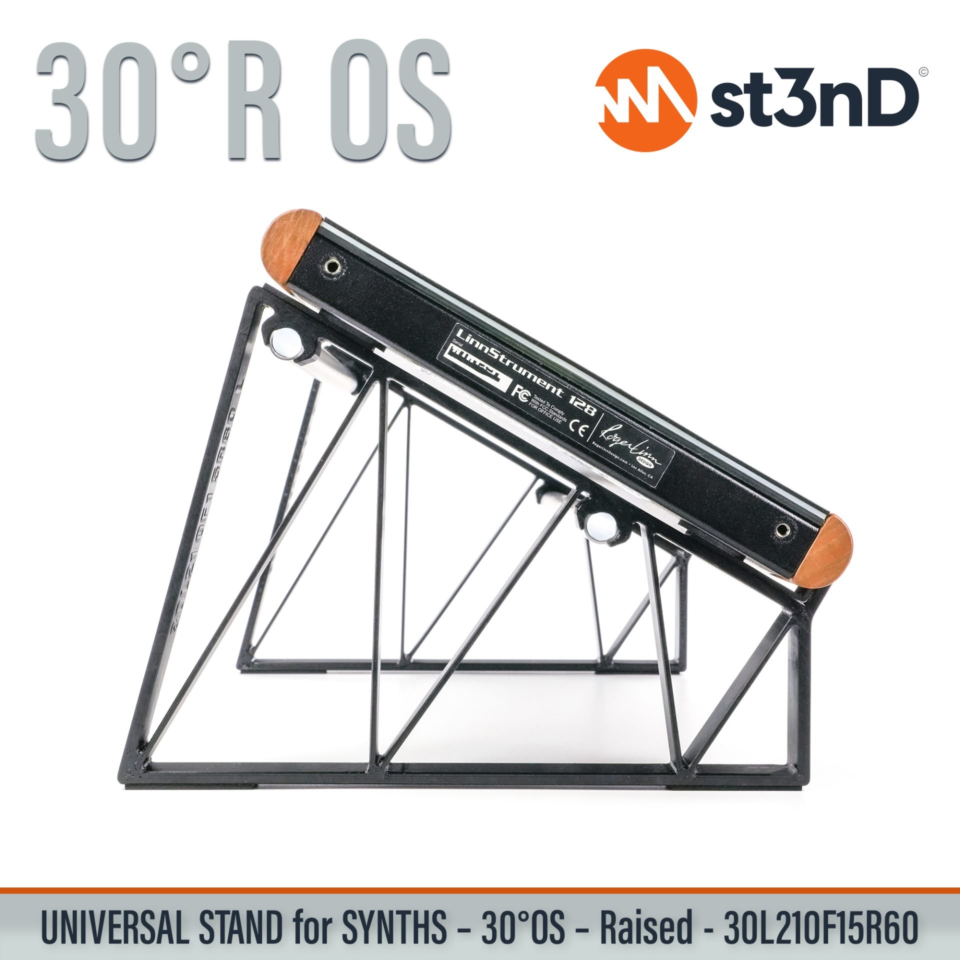 AUDIO DEVICES controller CONTROLLERS home studio instrument accessory LINNSTRUMENT 128 portable raised ROGER LINN DESIGN ROGER LINN DESIGN LINNSTRUMENT 128 st3nD stable stand strong studio accessory sturdy synth synth accessory synth desktop stand SYNTHS tilted