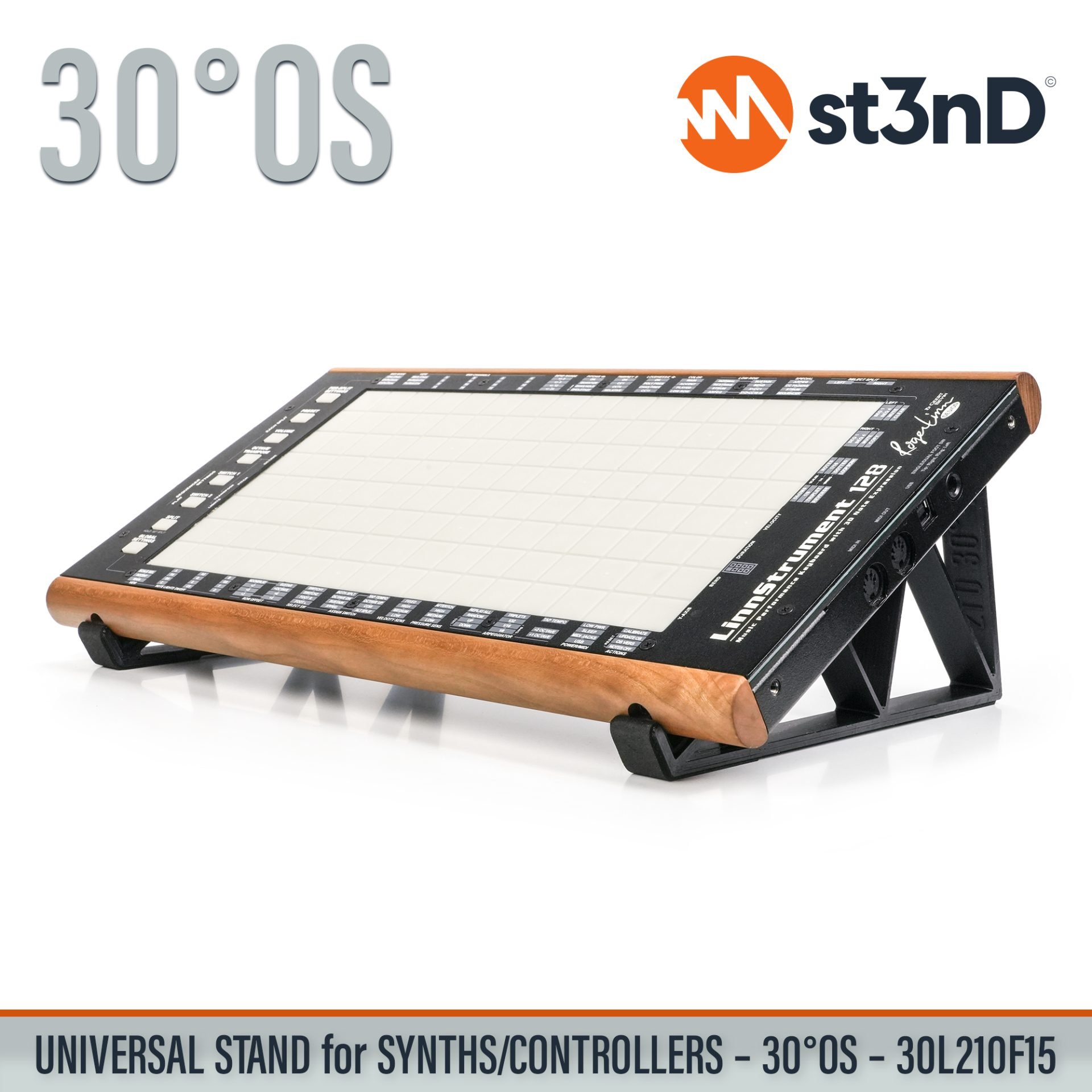 AUDIO DEVICES controller CONTROLLERS home studio instrument accessory LINNSTRUMENT 128 portable raised ROGER LINN DESIGN ROGER LINN DESIGN LINNSTRUMENT 128 st3nD stable stand strong studio accessory sturdy synth synth accessory synth desktop stand SYNTHS tilted