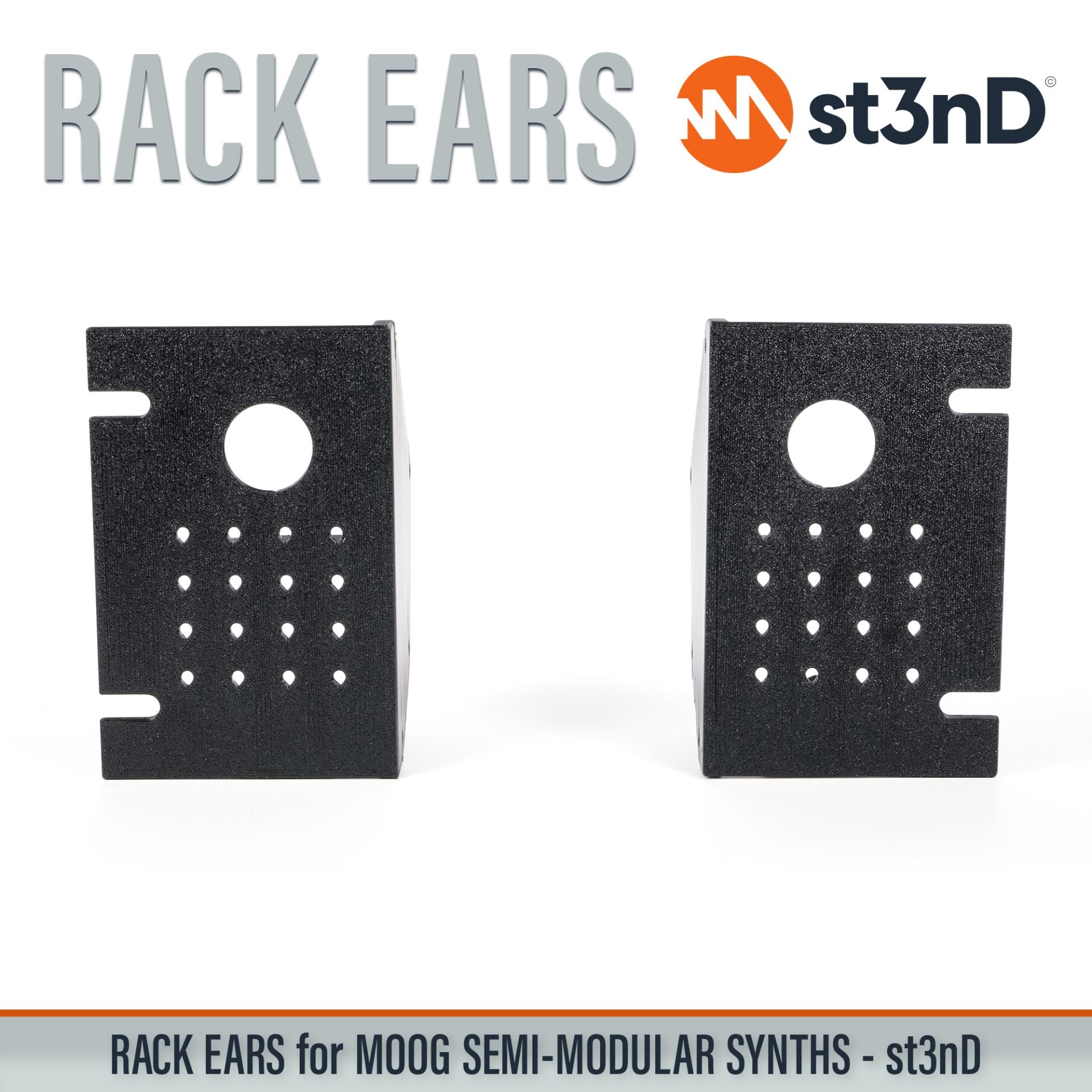 3D printed rack ears controller custom fit rack brackets custom rack ears portable RACK EARS rack mount brackets st3nD stable strong studio accessory studio gear accessories studio rack mount ears sturdy synth rack ears Moog Mother-32 Moog DFAM Moog Subharmonicon Moog Spectravox Moog Labyrinth Moog Eurorack Case 60HP Moog synths Moog 60HP