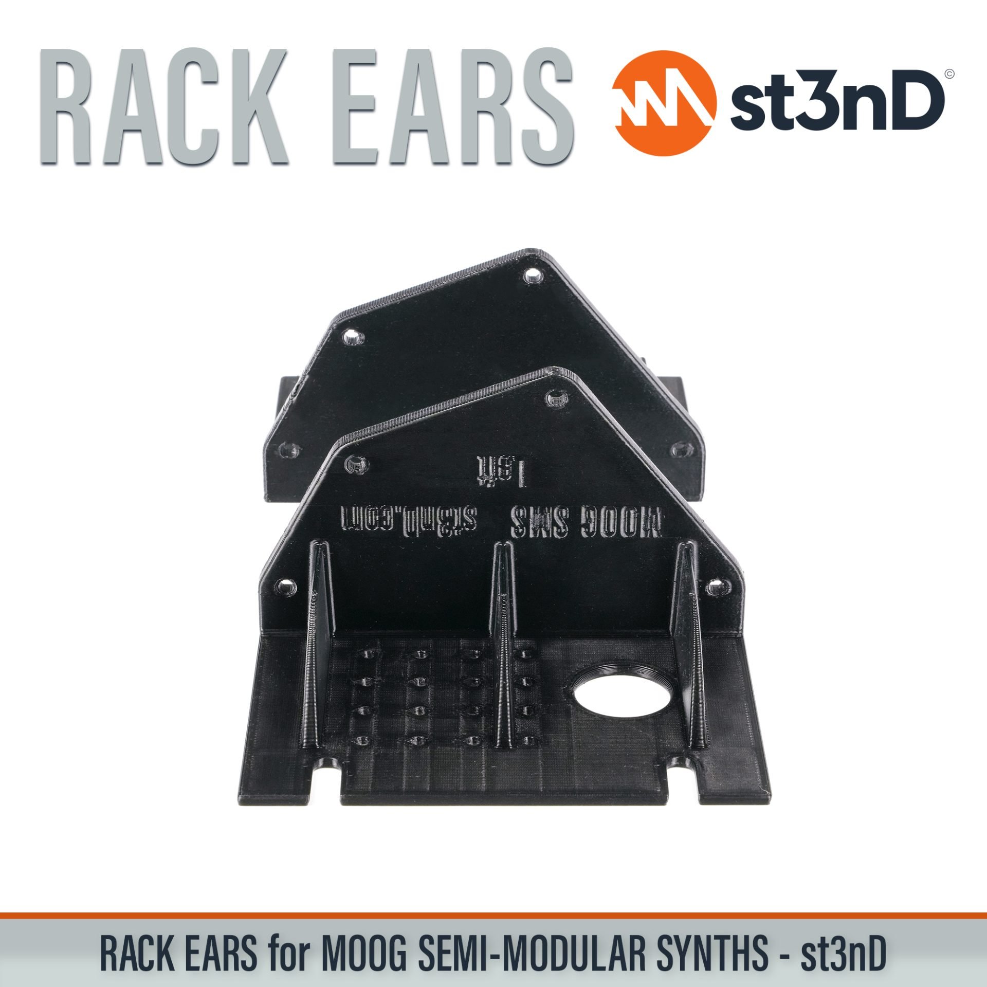 3D printed rack ears controller custom fit rack brackets custom rack ears portable RACK EARS rack mount brackets st3nD stable strong studio accessory studio gear accessories studio rack mount ears sturdy synth rack ears Moog Mother-32 Moog DFAM Moog Subharmonicon Moog Spectravox Moog Labyrinth Moog Eurorack Case 60HP Moog synths Moog 60HP