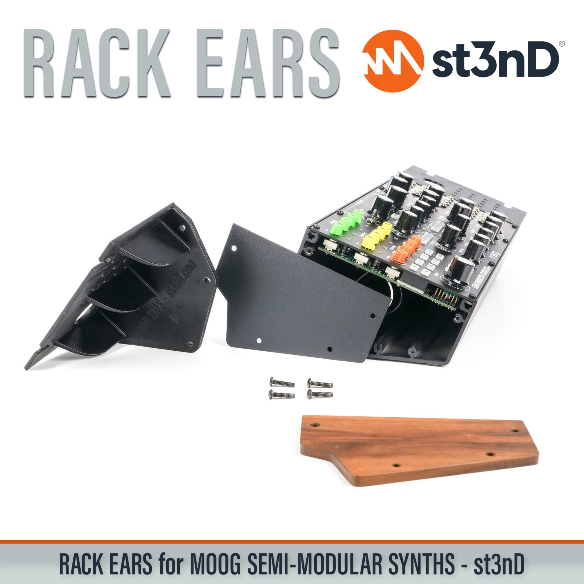 3D printed rack ears controller custom fit rack brackets custom rack ears portable RACK EARS rack mount brackets st3nD stable strong studio accessory studio gear accessories studio rack mount ears sturdy synth rack ears Moog Mother-32 Moog DFAM Moog Subharmonicon Moog Spectravox Moog Labyrinth Moog Eurorack Case 60HP Moog synths Moog 60HP