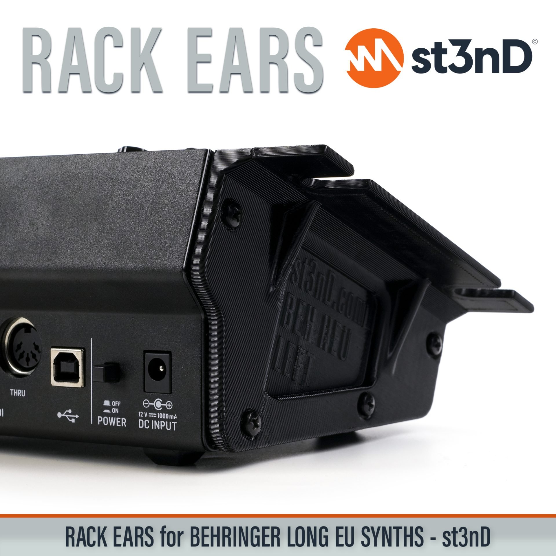 3D printed rack ears Behringer Rack Ears controller custom fit rack brackets custom rack ears portable RACK EARS rack mount brackets st3nD stable strong studio accessory studio gear accessories studio rack mount ears sturdy synth rack ears Behringer Neutron Behringer Pro-1 Behringer K-2 Behringer Proton Behringer Toro Behringer Syncussion SY-1 Behringer Model 15 Behringer Pro 800 Behringer Kobol Expander Behringer 2-XM