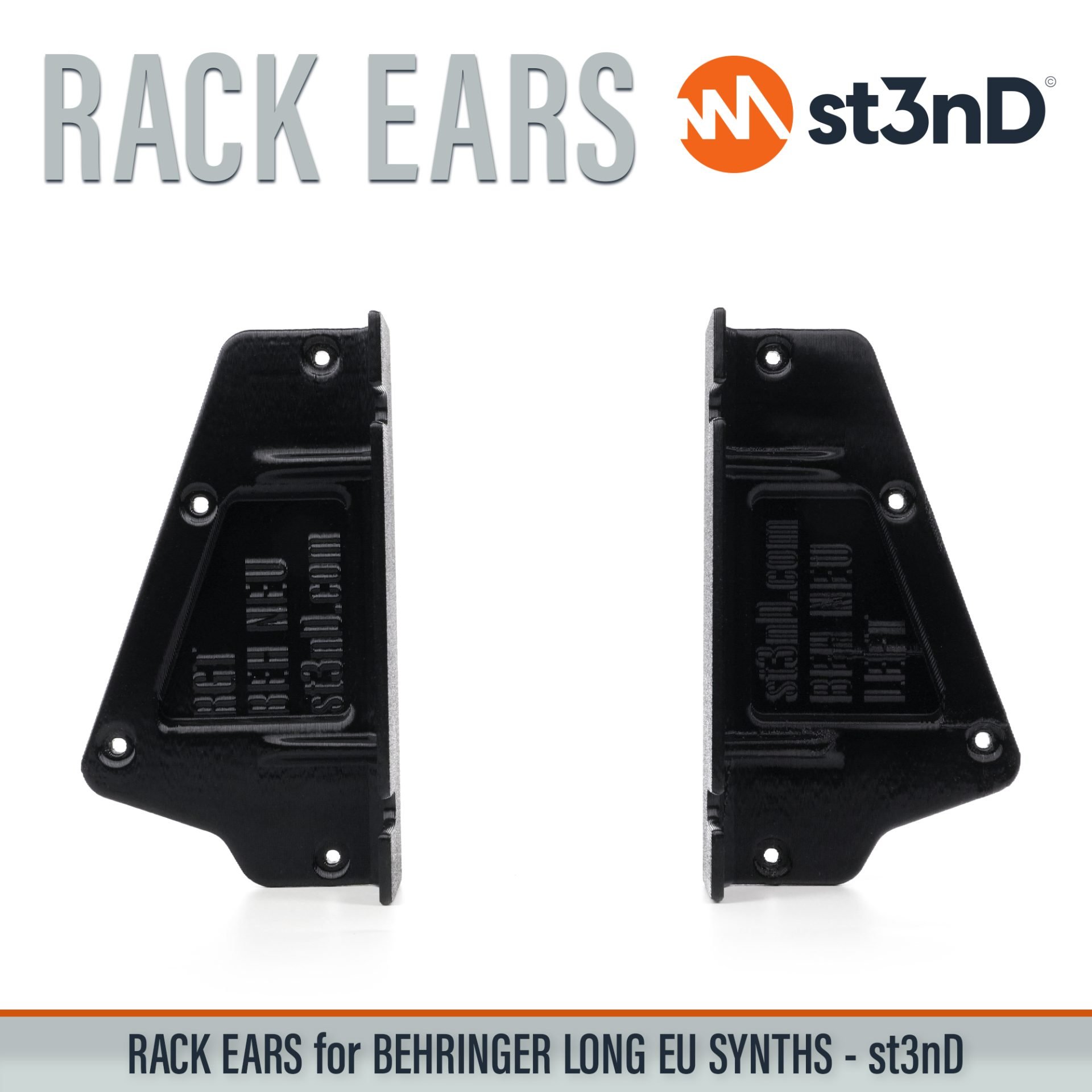 3D printed rack ears Behringer Rack Ears controller custom fit rack brackets custom rack ears portable RACK EARS rack mount brackets st3nD stable strong studio accessory studio gear accessories studio rack mount ears sturdy synth rack ears Behringer Neutron Behringer Pro-1 Behringer K-2 Behringer Proton Behringer Toro Behringer Syncussion SY-1 Behringer Model 15 Behringer Pro 800 Behringer Kobol Expander Behringer 2-XM