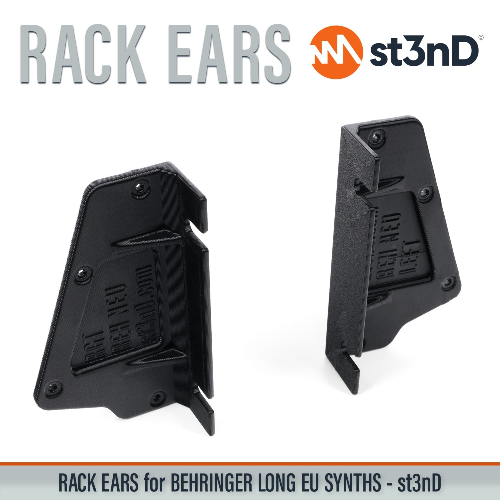 3D printed rack ears Behringer Rack Ears controller custom fit rack brackets custom rack ears portable RACK EARS rack mount brackets st3nD stable strong studio accessory studio gear accessories studio rack mount ears sturdy synth rack ears Behringer Neutron Behringer Pro-1 Behringer K-2 Behringer Proton Behringer Toro Behringer Syncussion SY-1 Behringer Model 15 Behringer Pro 800 Behringer Kobol Expander Behringer 2-XM