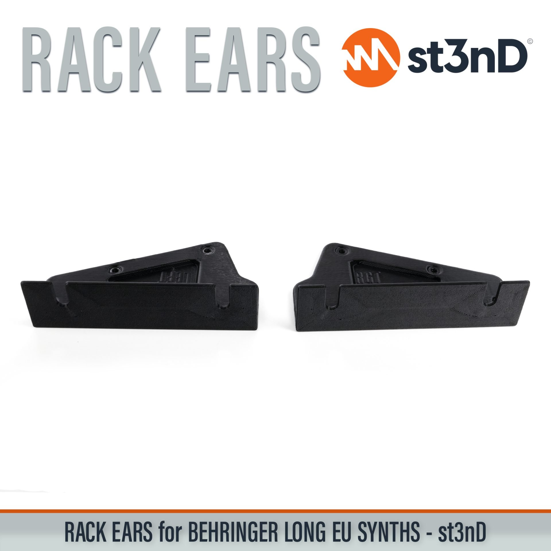 3D printed rack ears Behringer Rack Ears controller custom fit rack brackets custom rack ears portable RACK EARS rack mount brackets st3nD stable strong studio accessory studio gear accessories studio rack mount ears sturdy synth rack ears Behringer Neutron Behringer Pro-1 Behringer K-2 Behringer Proton Behringer Toro Behringer Syncussion SY-1 Behringer Model 15 Behringer Pro 800 Behringer Kobol Expander Behringer 2-XM