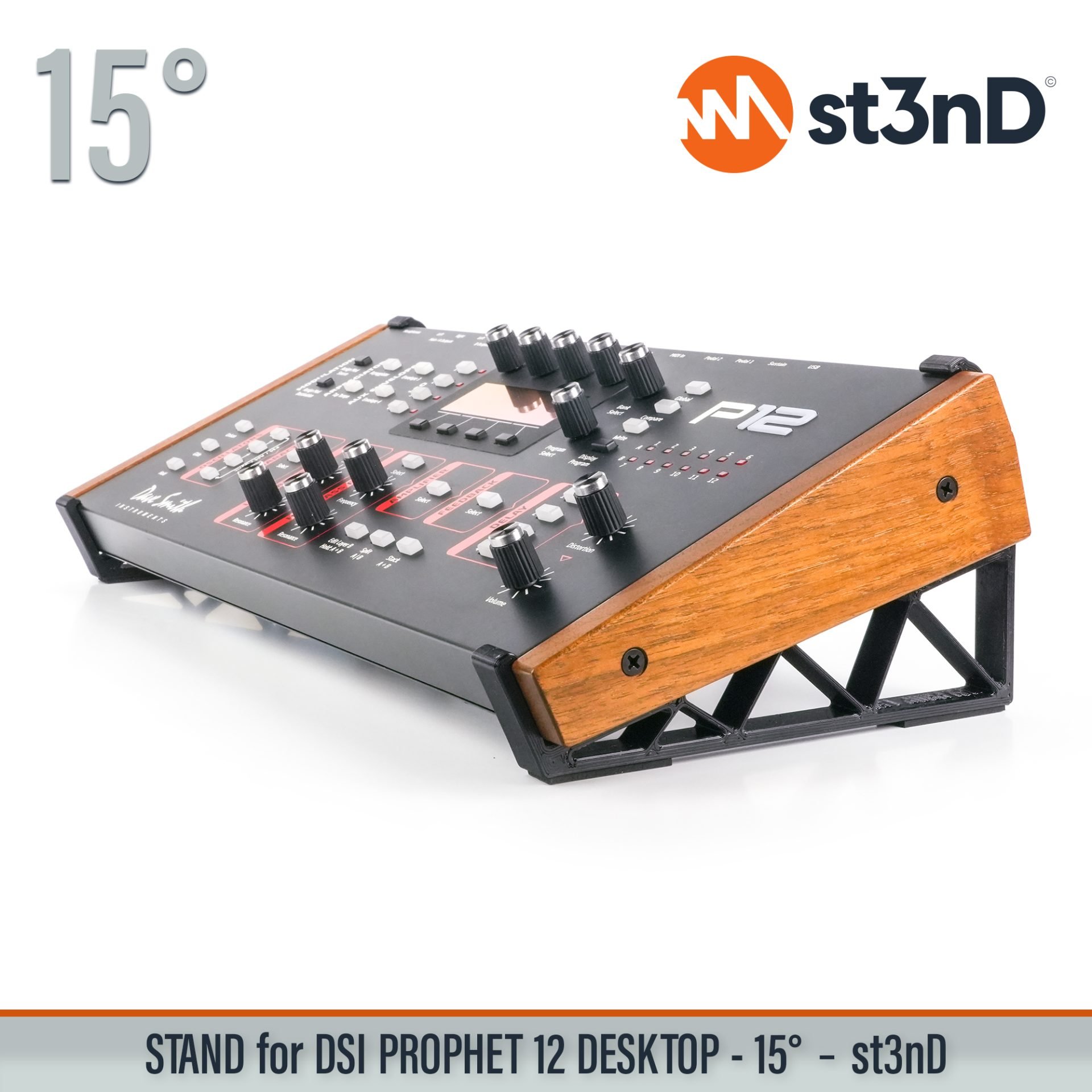 DAVE SMITH INSTRUMENTS desktop synth DSI PROPHET 12 DESKTOP home studio music portable PROPHET 12 SEQUENTIAL Prophet st3nD stable stand strong sturdy tilted