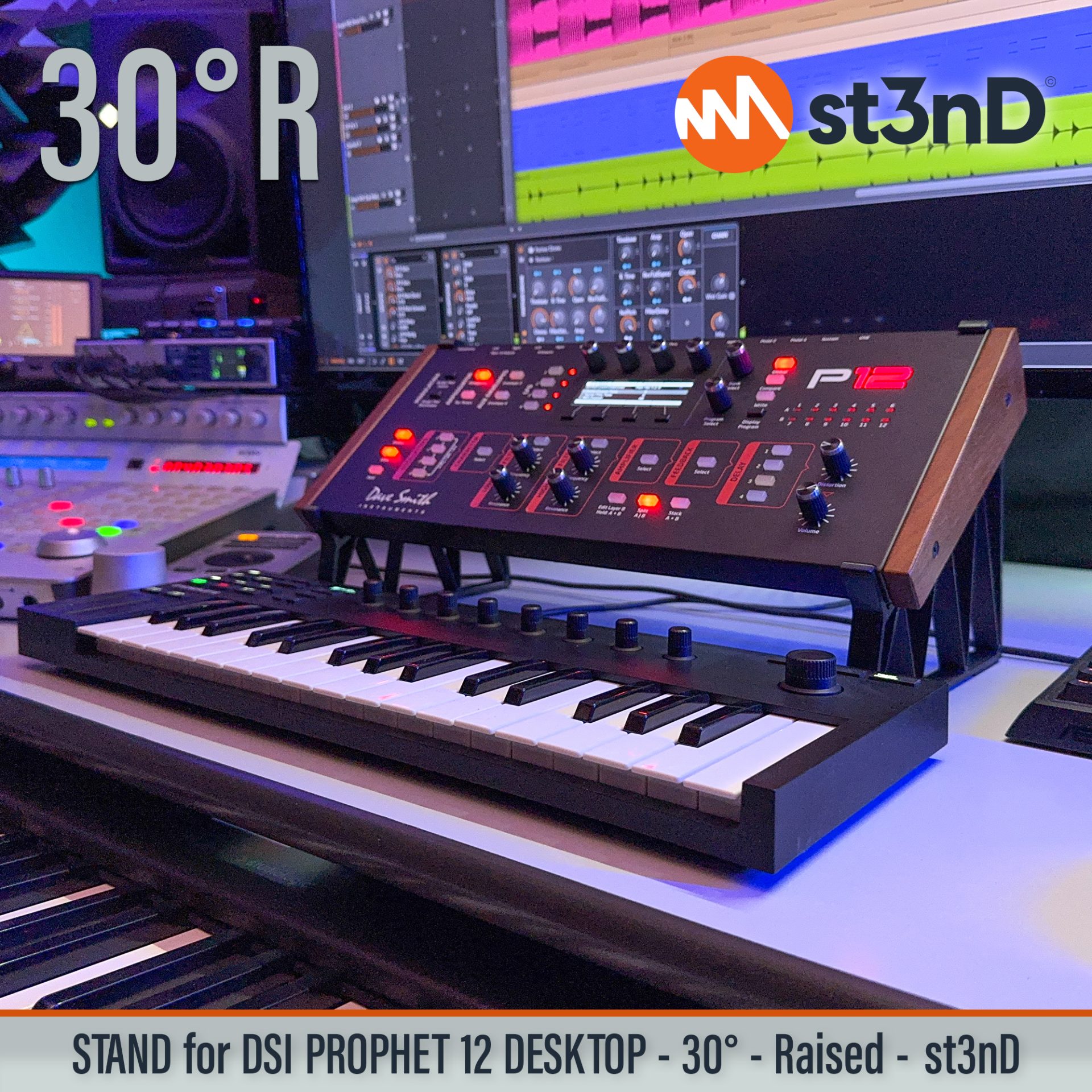 DSI (SEQUENTIAL) PROPHET 12 DESKTOP STAND 30° - Raised (by 60mm 