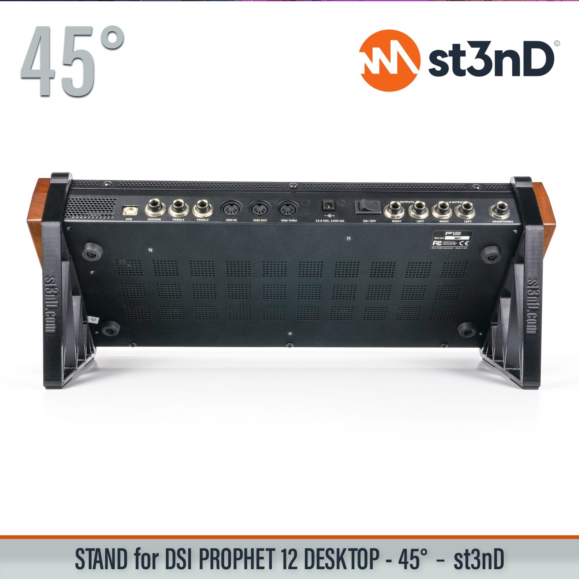 DAVE SMITH INSTRUMENTS desktop synth DSI PROPHET 12 DESKTOP home studio music portable PROPHET 12 SEQUENTIAL Prophet st3nD stable stand strong sturdy tilted
