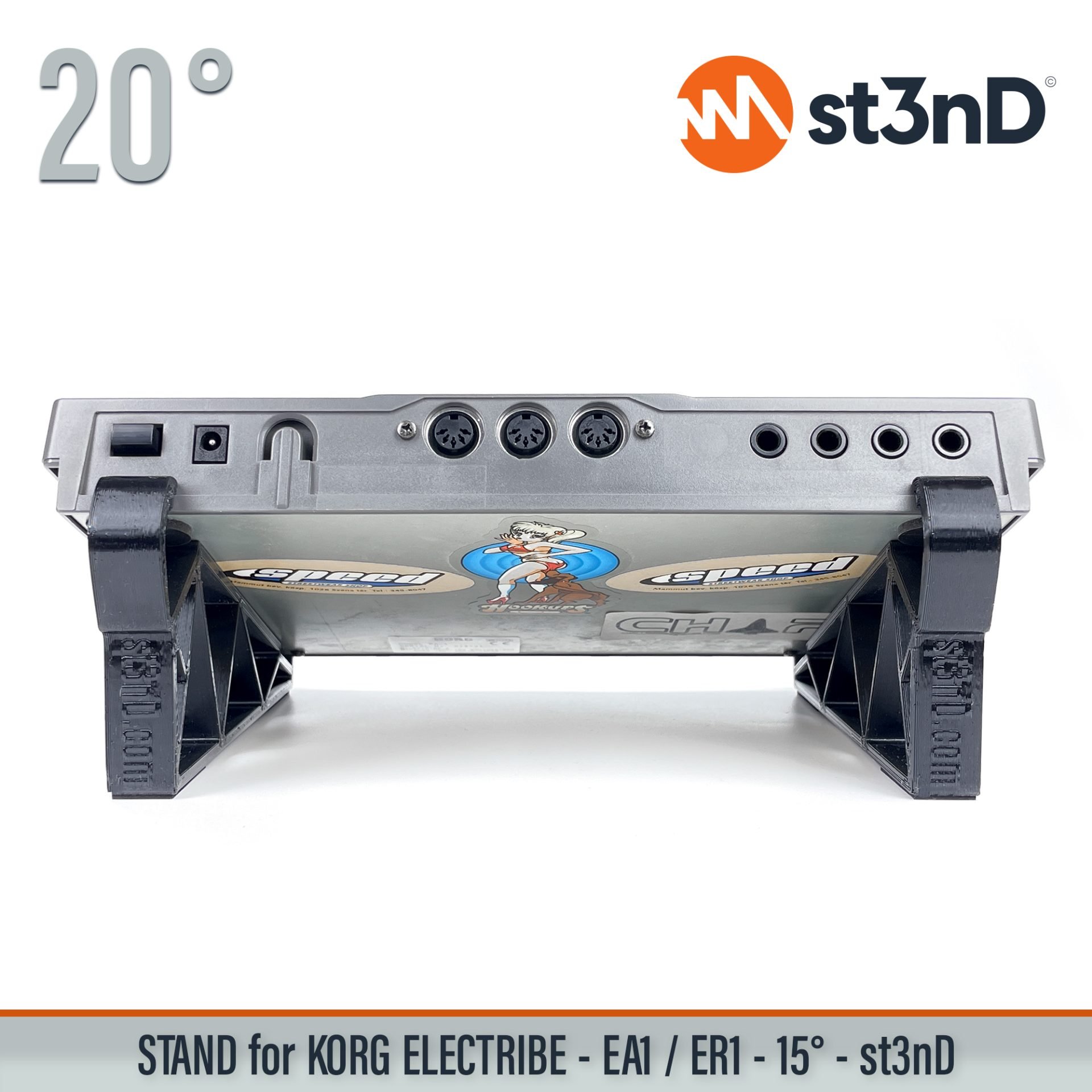 desktop synth electribe series korg korg electribe portable st3nD stable stand strong studio hardware sturdy tilted ea1 er1 electribe ea1 electribe er1