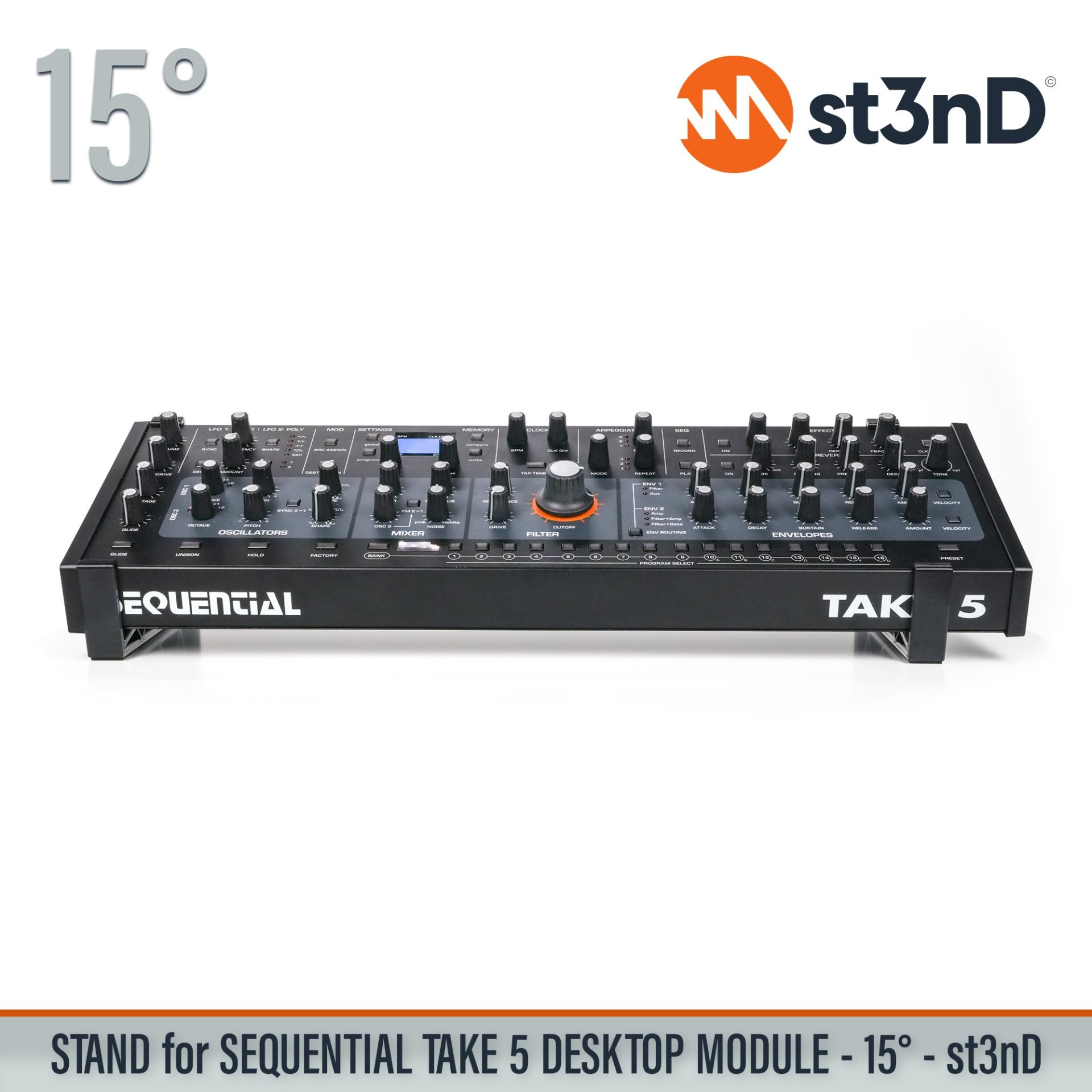DAVE SMITH INSTRUMENTS desktop synth home studio music portable st3nD stable stand strong sturdy tilted SEQUENTIAL TAKE 5 DESKTOP MODULE SEQUENTIAL TAKE 5 DESKTOP MODULE