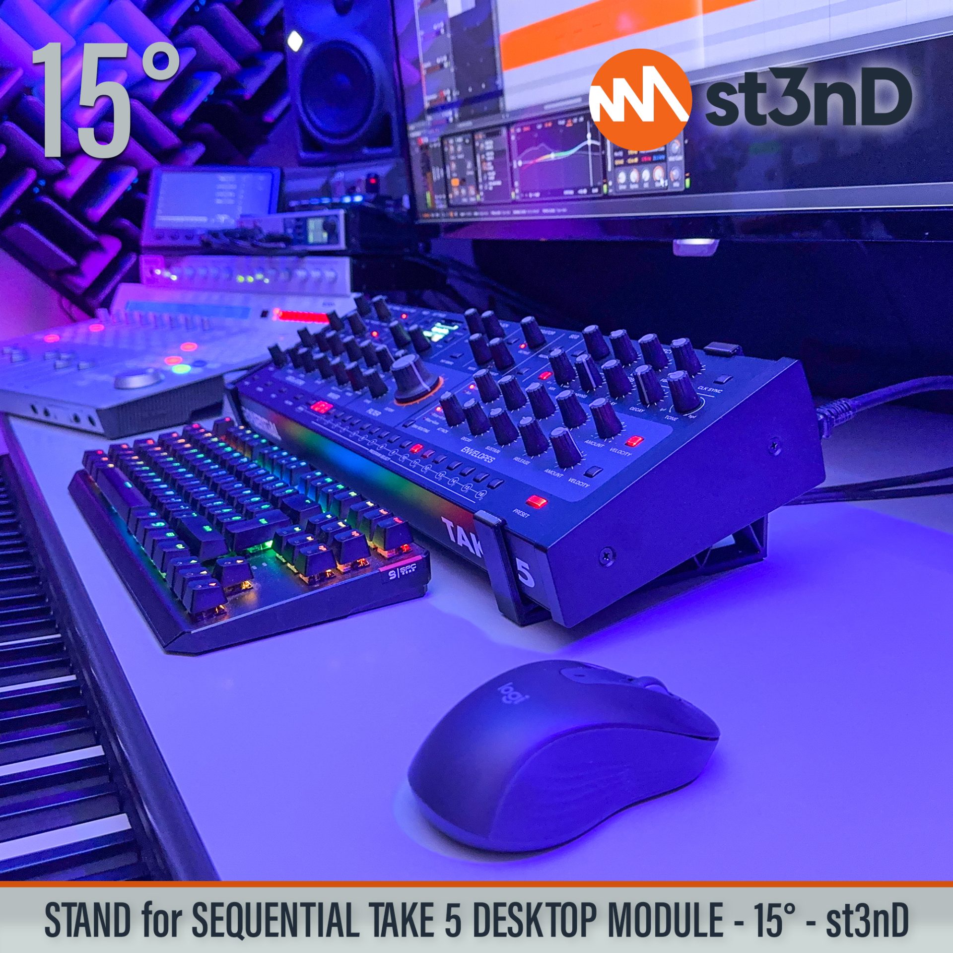 DAVE SMITH INSTRUMENTS desktop synth home studio music portable st3nD stable stand strong sturdy tilted SEQUENTIAL TAKE 5 DESKTOP MODULE SEQUENTIAL TAKE 5 DESKTOP MODULE