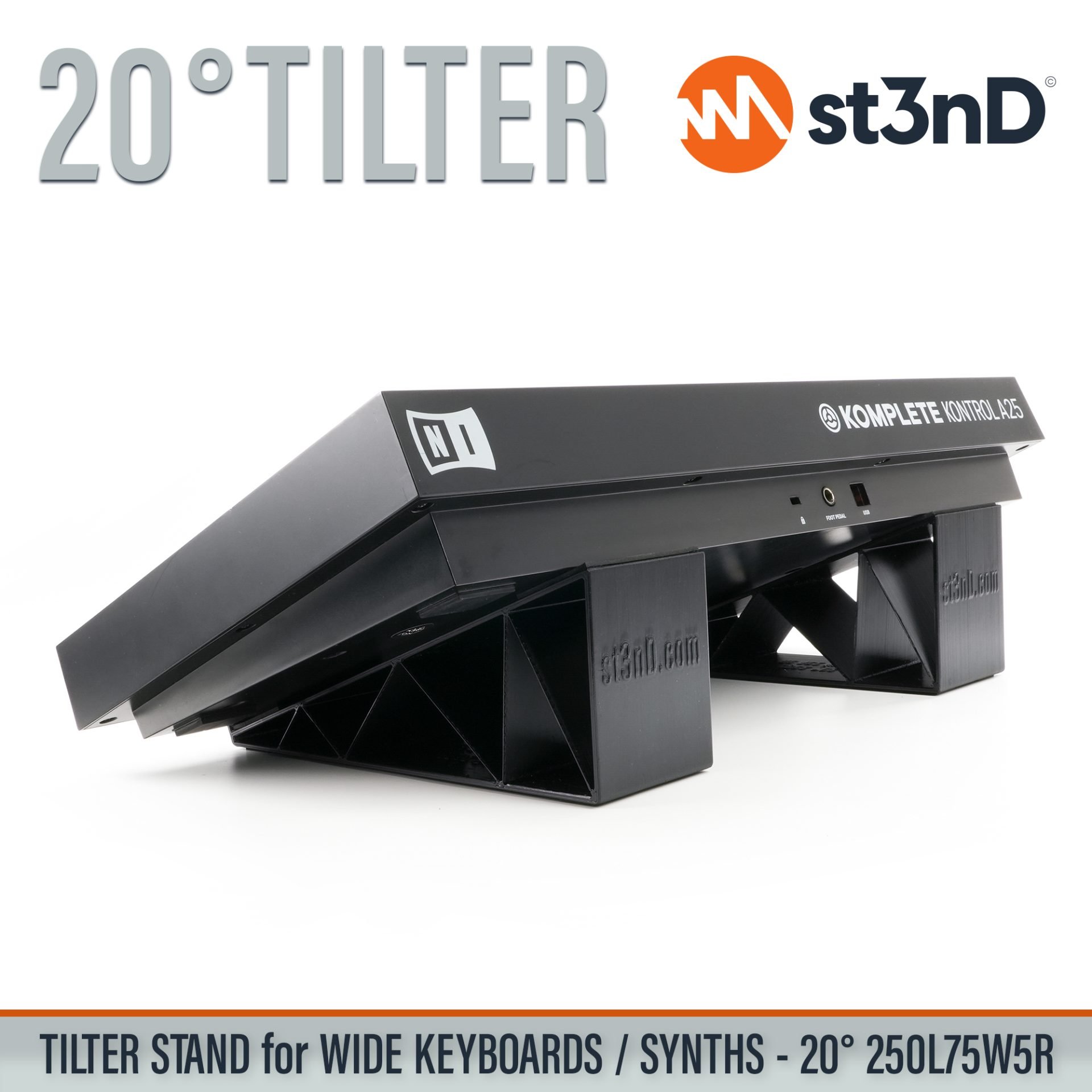 controller keyboard music production portable producer producer device st3nD stand studio accessory synth synth accessory tilted tilter wide keyboard wide stand stand set desktop stand
