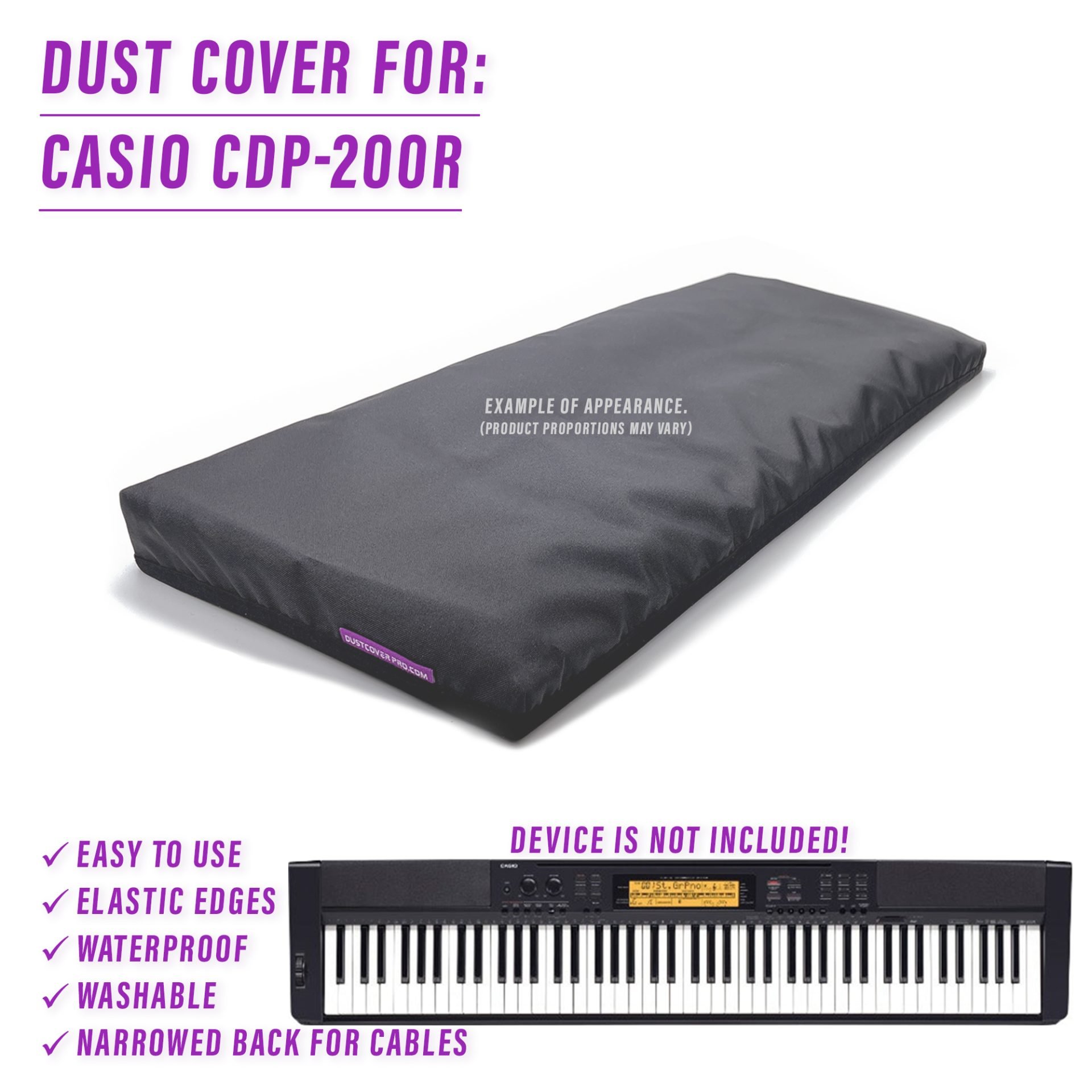 dust cover dustcover dustcoverpro elastic synth synth protection water resistant waterproof CASIO cdp-200r casio cdp-200r