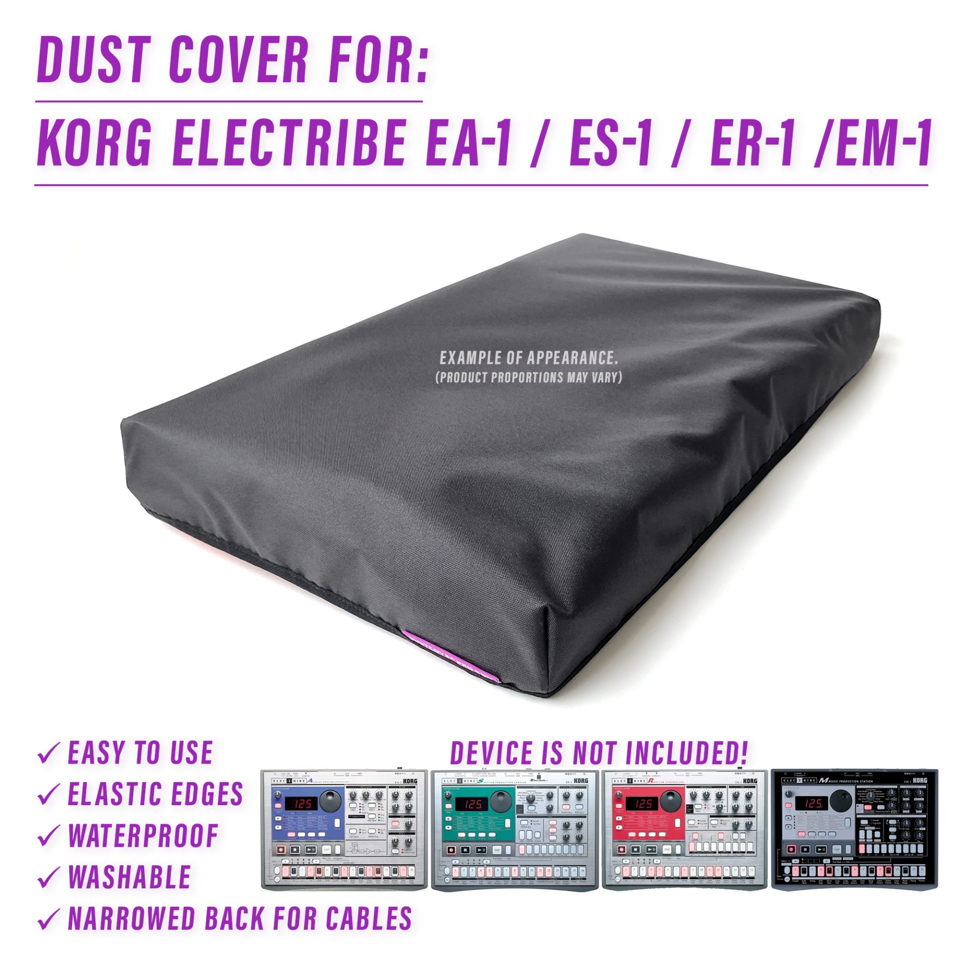 dust cover dustcover dustcoverpro elastic synth synth protection water resistant waterproof korg korg electribe ea-1 es-1 er-1 em-1