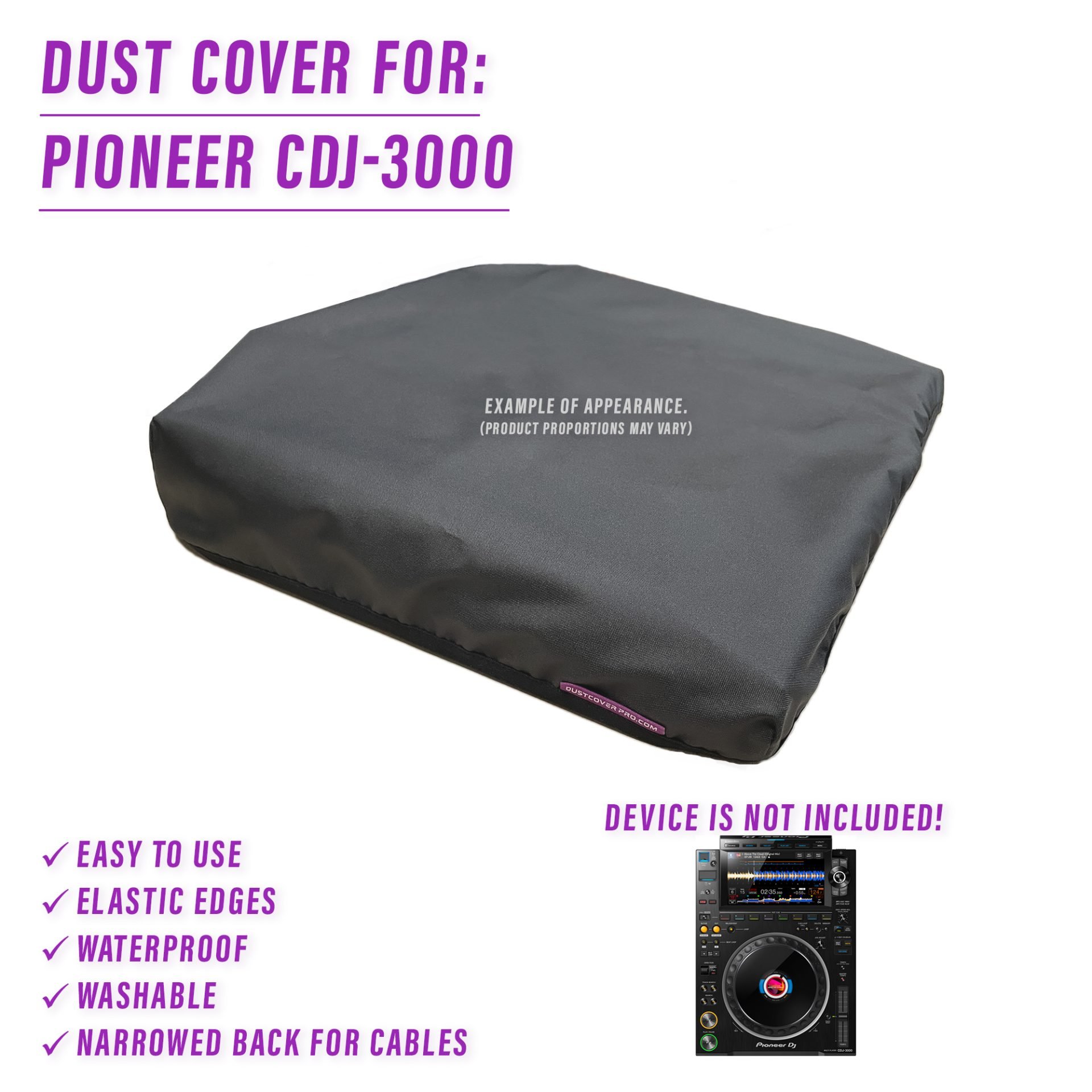 dust cover dustcover dustcoverpro elastic synth synth protection water resistant waterproof PIONEER cdj 3000