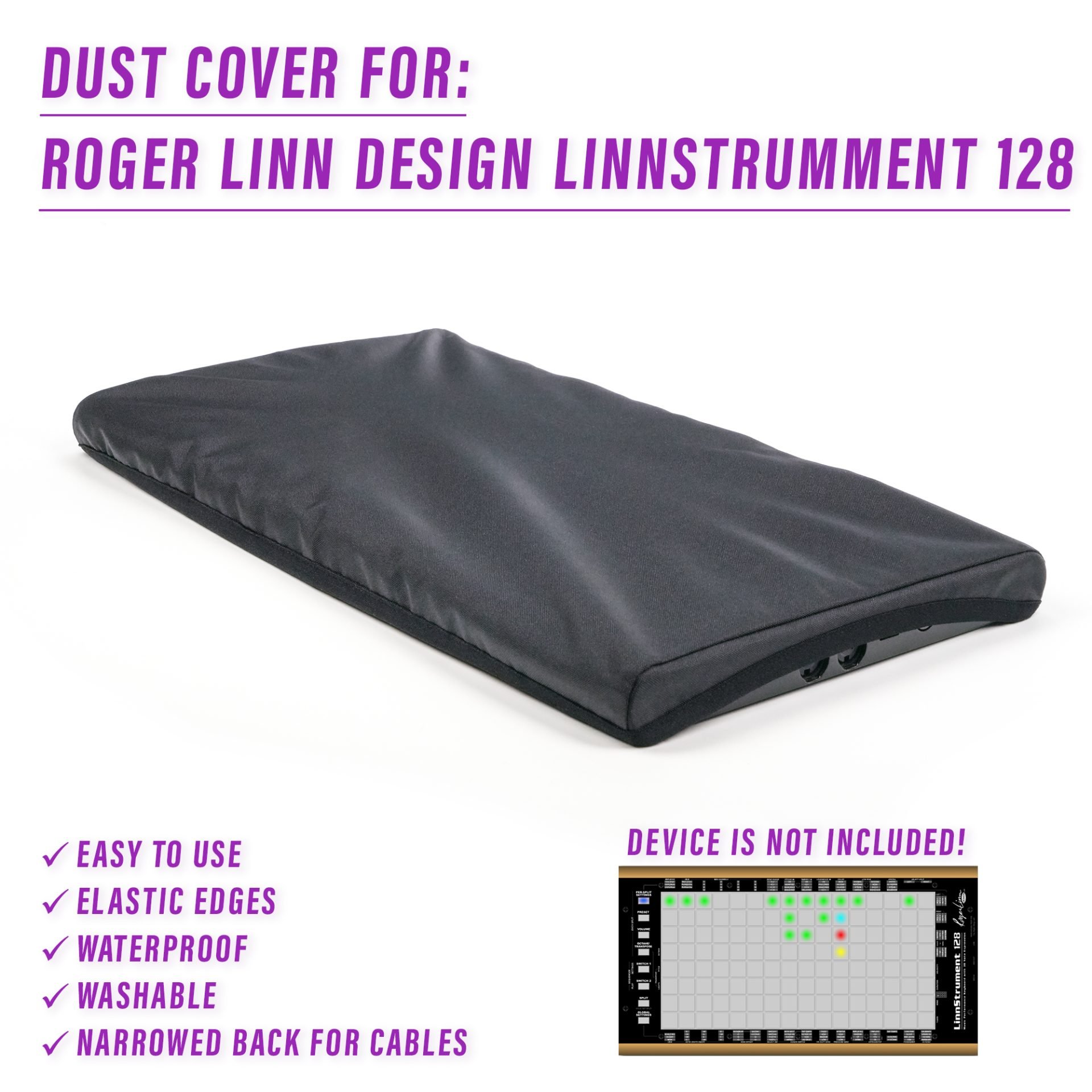dust cover dustcover dustcoverpro elastic LINNSTRUMENT 128 ROGER LINN DESIGN synth synth protection water resistant waterproof