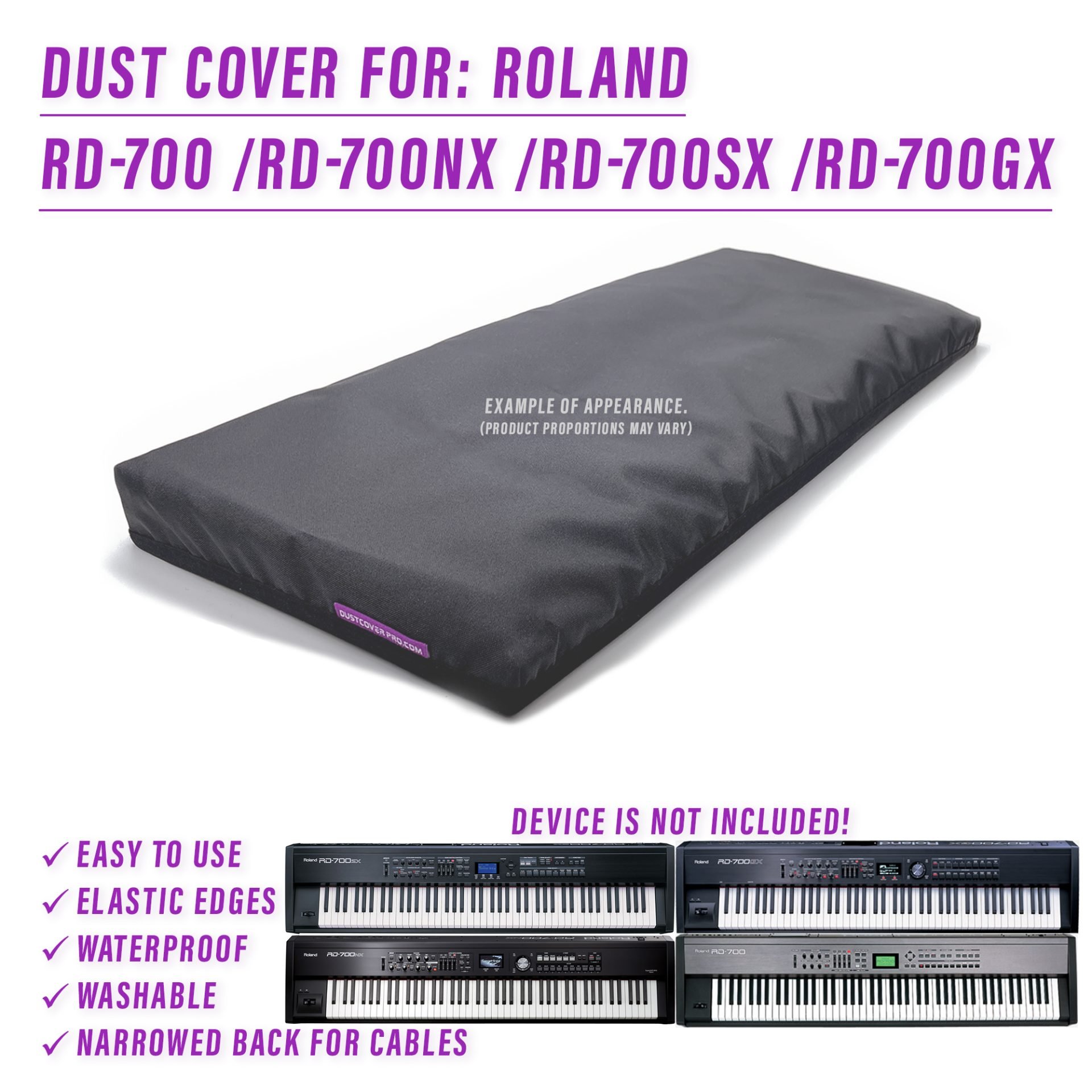 dust cover dustcover dustcoverpro elastic synth synth protection water resistant waterproof Roland rd-700 roland rd-700 rd-700nx rd-700gx rd-700sx