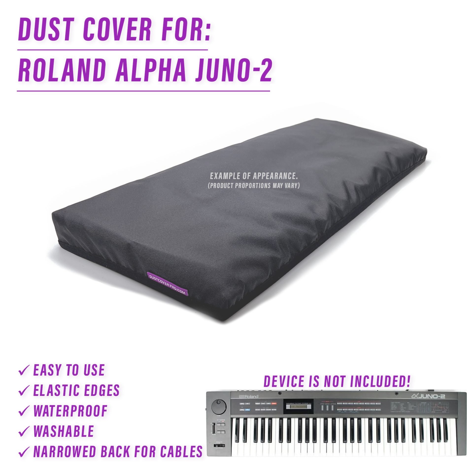 dust cover dustcover dustcoverpro elastic synth synth protection water resistant waterproof roland roland alpha juno 2 alpha juno-2
