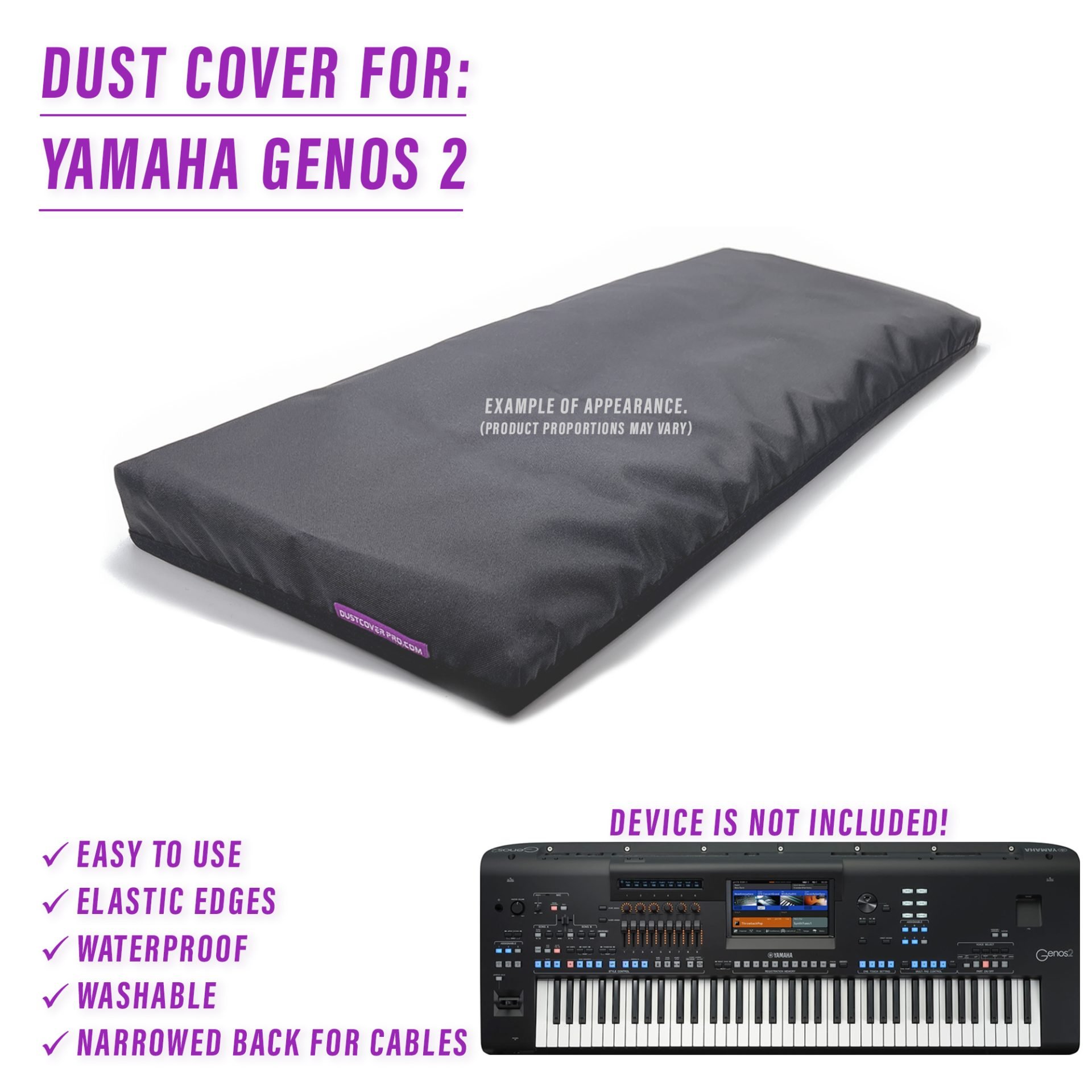 dust cover dustcover dustcoverpro elastic synth synth protection water resistant waterproof yamaha genos2 yamaha genos2