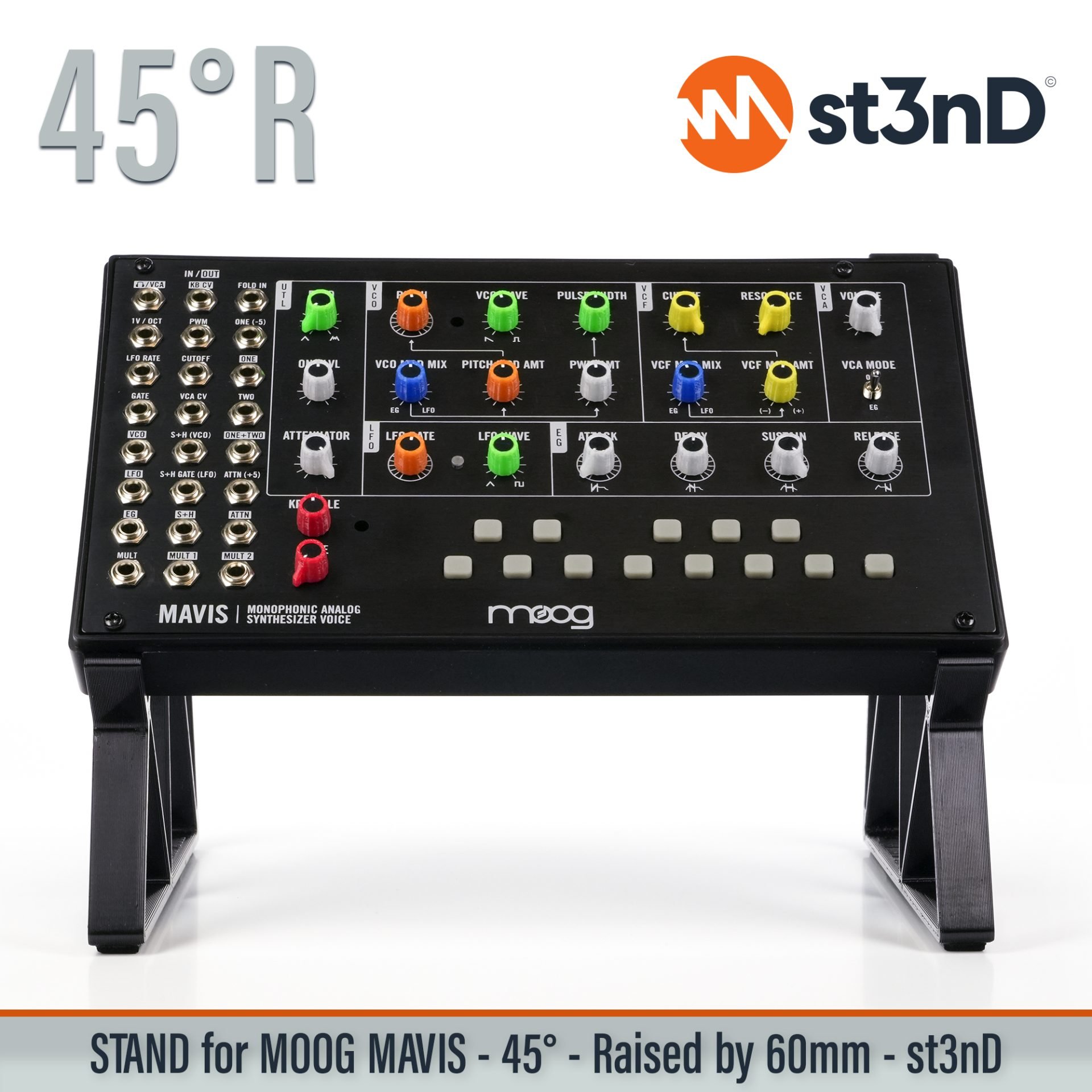 desktop synth mavis MOOG moog mavis Moog SemiModular portable st3nD stable stand strong sturdy tilted raised stand raised elevated