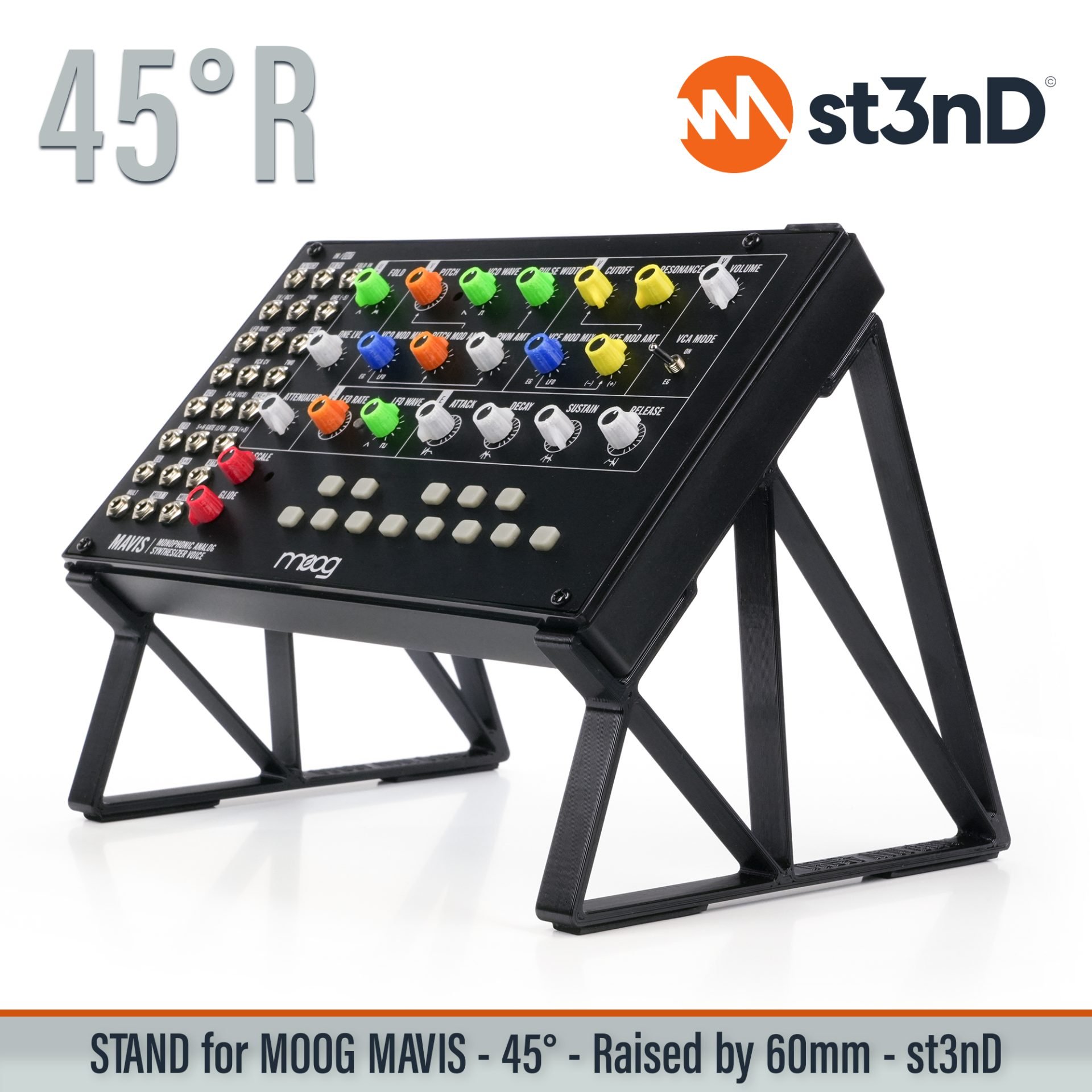 desktop synth mavis MOOG moog mavis Moog SemiModular portable st3nD stable stand strong sturdy tilted raised stand raised elevated