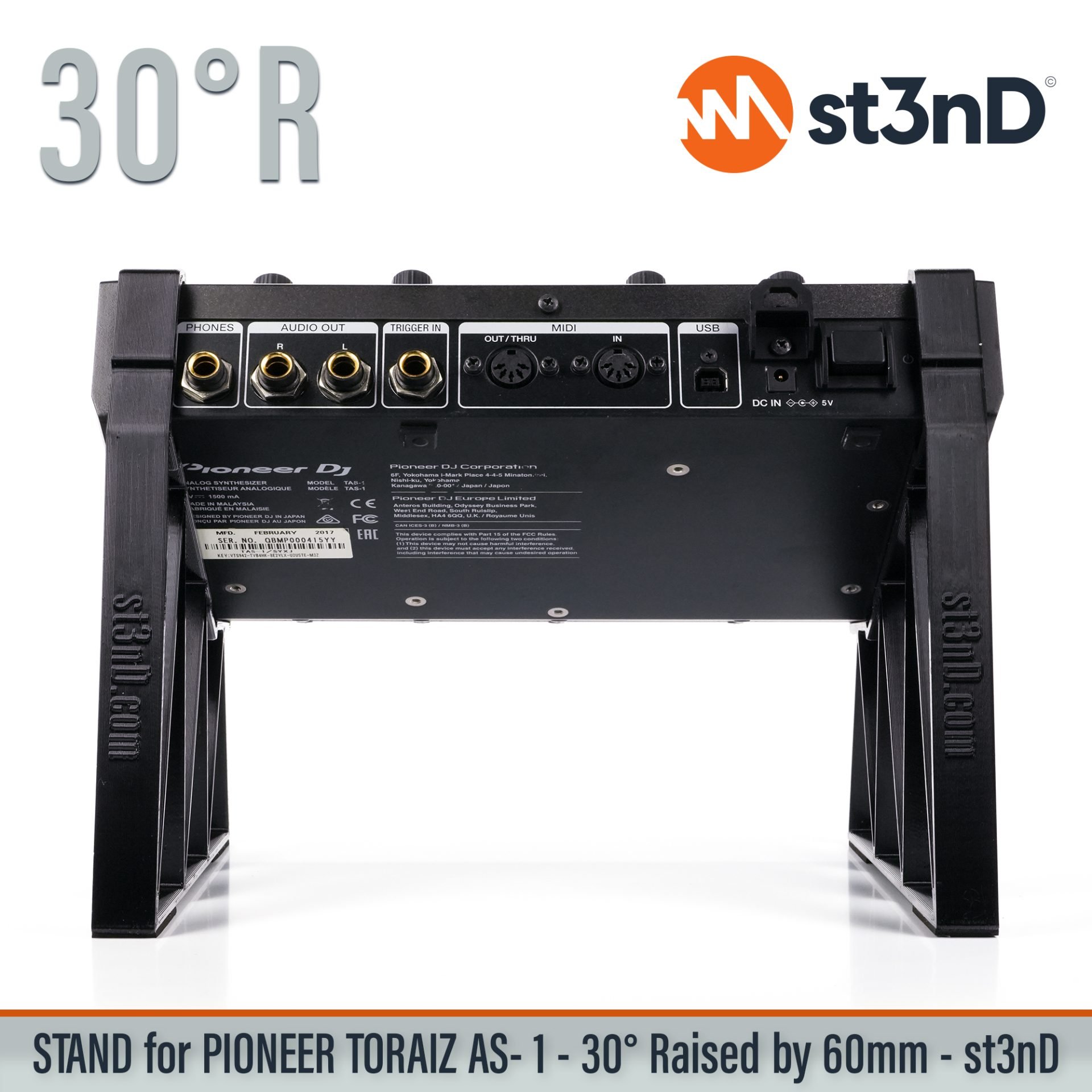 raised analog synth as-1 as1 dj equipment Pioneer DJ pioneer dj toraiz portable sampler st3nD stable stand strong sturdy tilted Toraiz AS-1