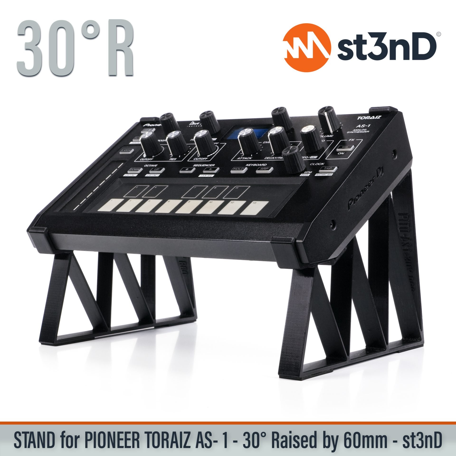 raised analog synth as-1 as1 dj equipment Pioneer DJ pioneer dj toraiz portable sampler st3nD stable stand strong sturdy tilted Toraiz AS-1