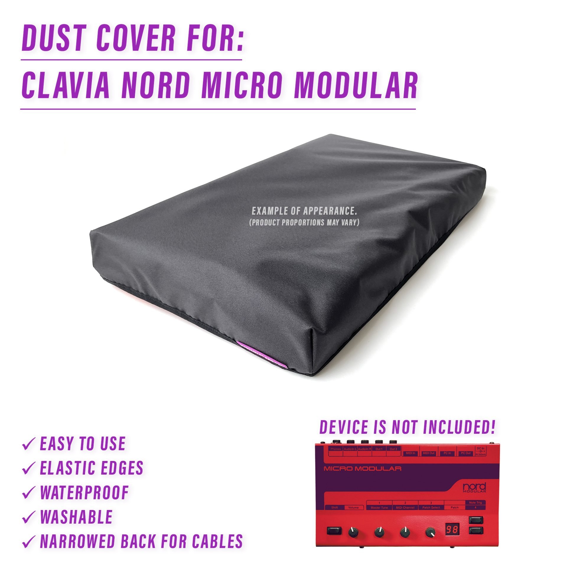 dust cover dustcover dustcoverpro music piano synth synth protection water resistant waterproof Clavia Nord Micro Modular Clavia Nord Micro Modular