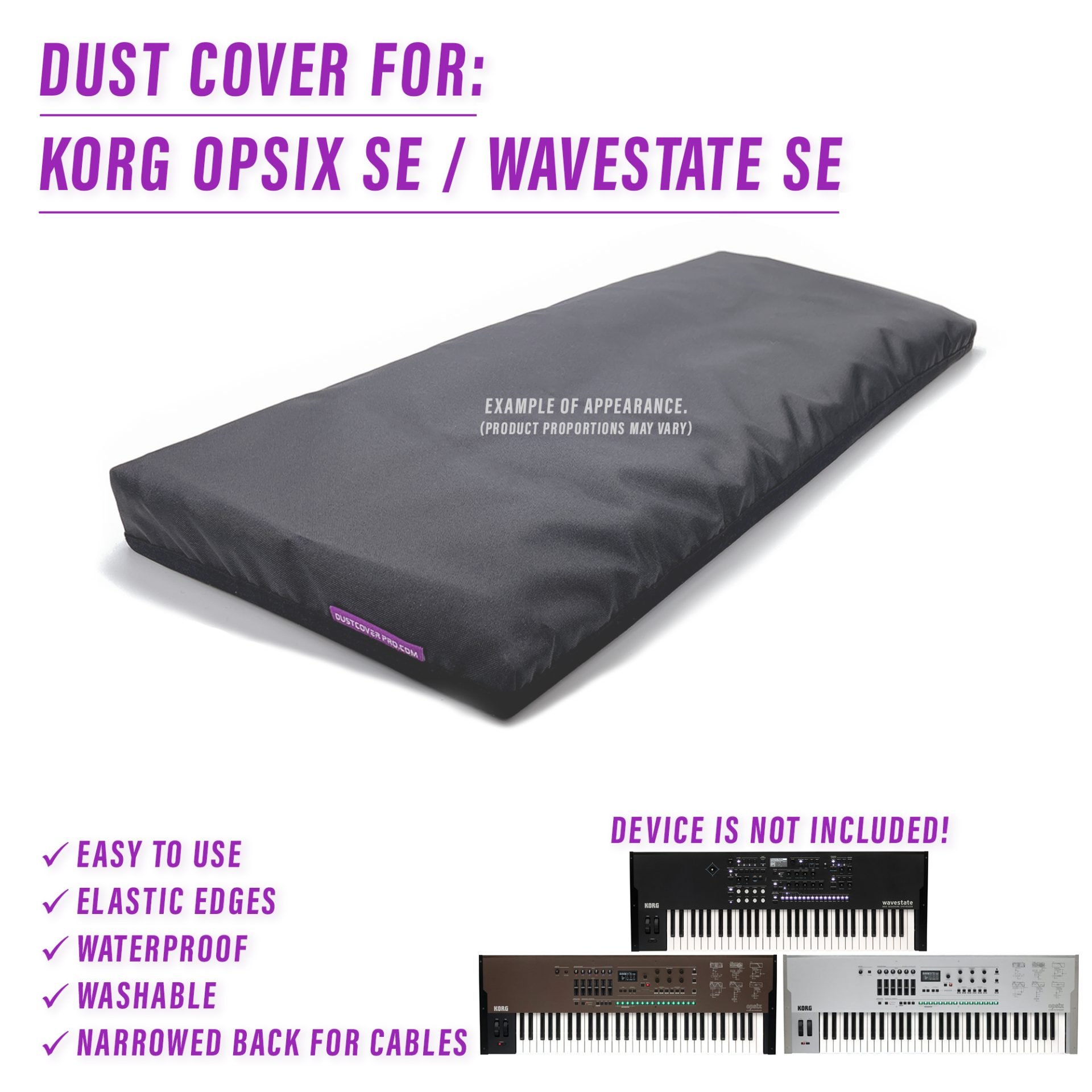 dust cover dustcover dustcoverpro elastic synth synth protection water resistant waterproof korg opsix se wavestate se korg opsix se korg wavestate se