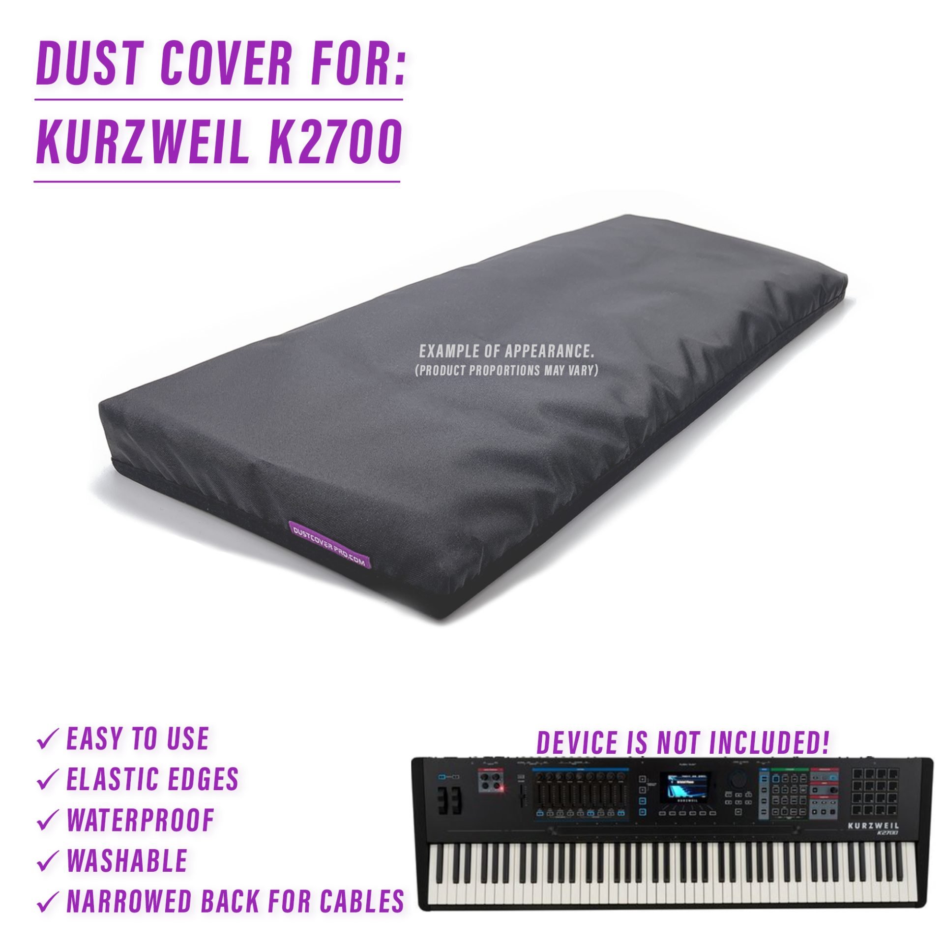 dcp dust cover dustcover dustcoverpro elastic synth protection waterproof kurzweil k2700 kurzweil k270