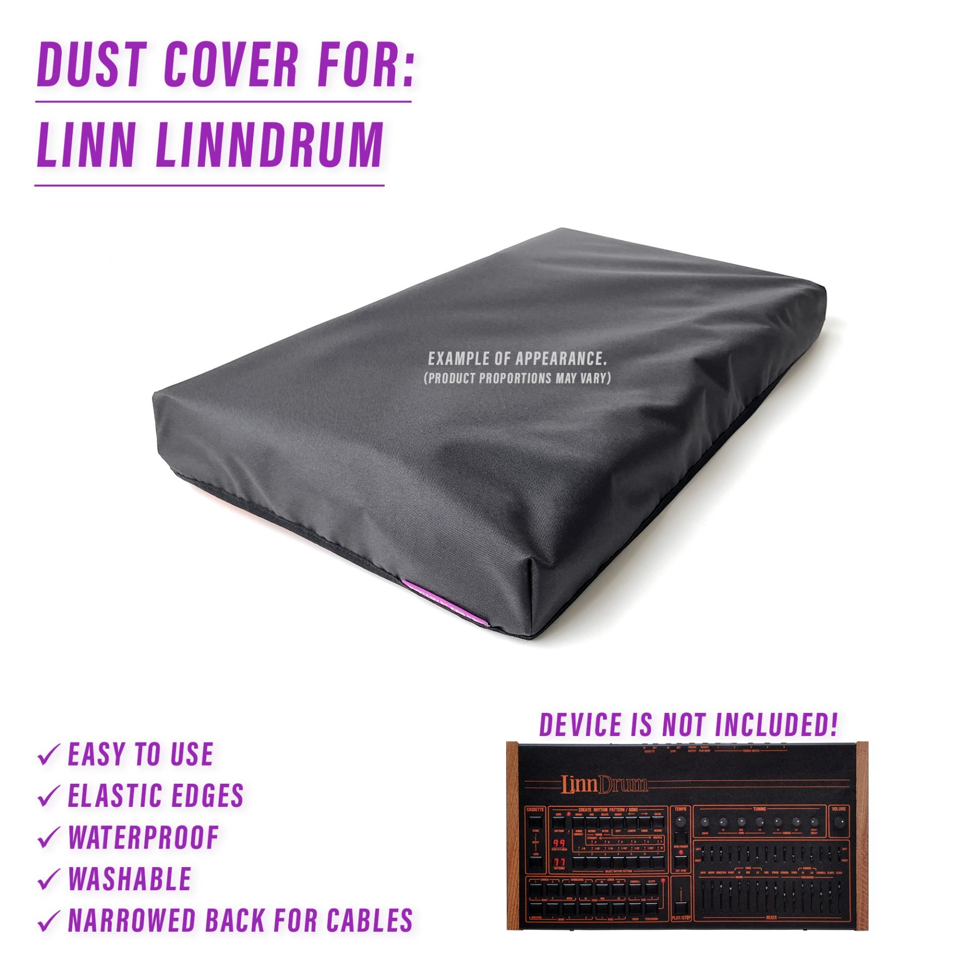 dust cover dustcover dustcoverpro elastic oberheim synth synth protection vintage drum machine water resistant waterproof Linn Electronics LinnDrum (LM-2) Linn Electronics LinnDrum (LM-2) Linn Electronics LM-2 Linn LinnDrum