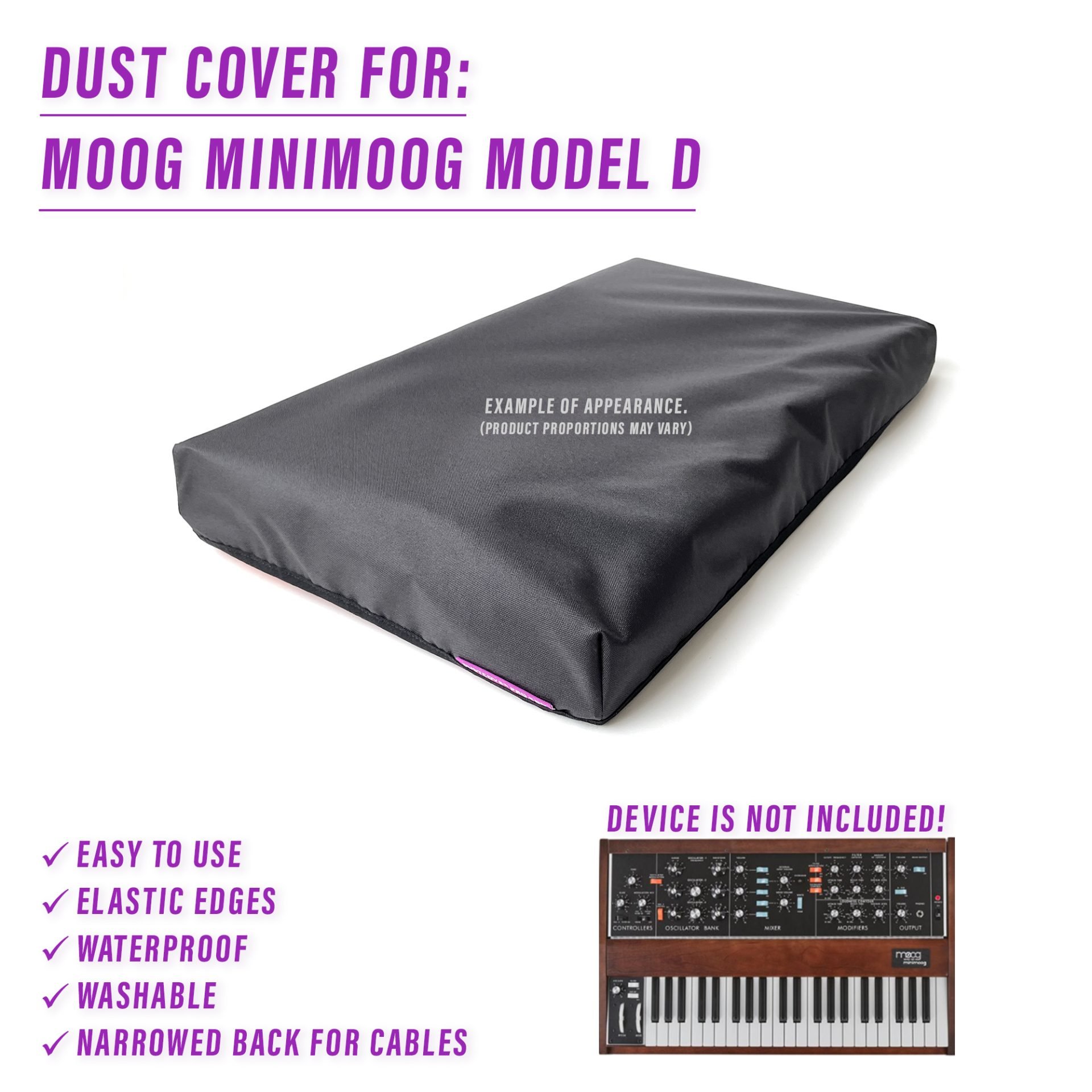 dust cover dustcover dustcoverpro elastic synth synth protection water resistant waterproof Moog Minimoog Model D Moog Minimoog Model D