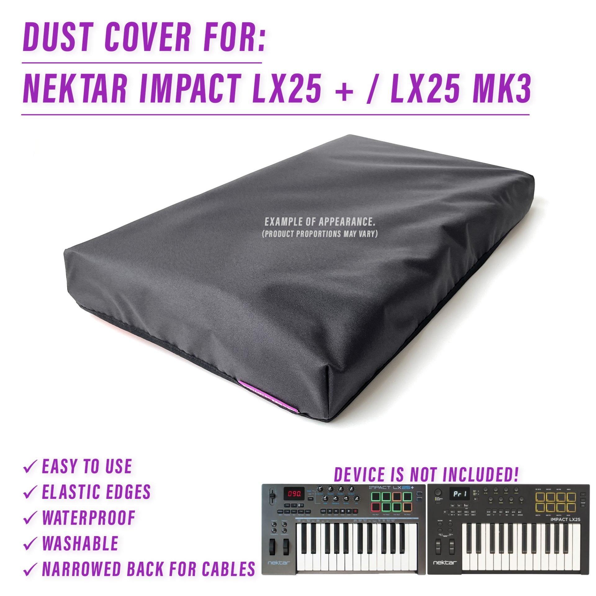 dust cover dustcover dustcoverpro elastic Impact LX25 Plus NEKTAR Impact NEKTAR Impact LX25 synth synth protection water resistant waterproof lx 25 mk3