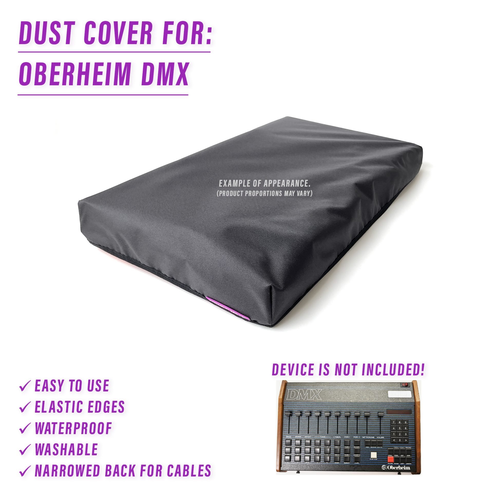 dust cover dustcover dustcoverpro elastic synth synth protection water resistant waterproof Oberheim DMX DX Oberheim DX Oberheim DMX Oberheim DMX / DX vintage drum machine