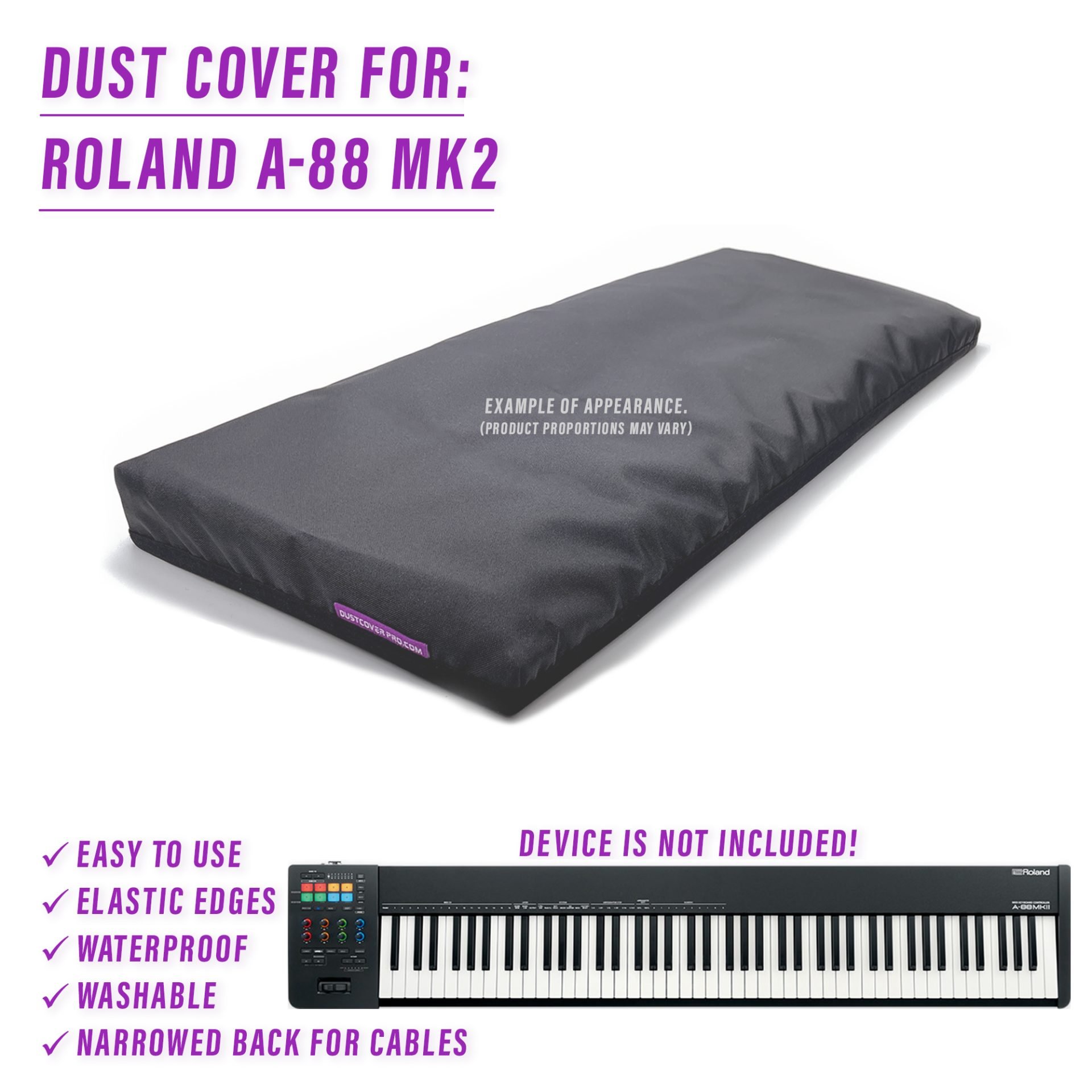 dust cover dustcover dustcoverpro elastic fourm synth synth protection water resistant waterproof roland a88mk2 roland a88mk2