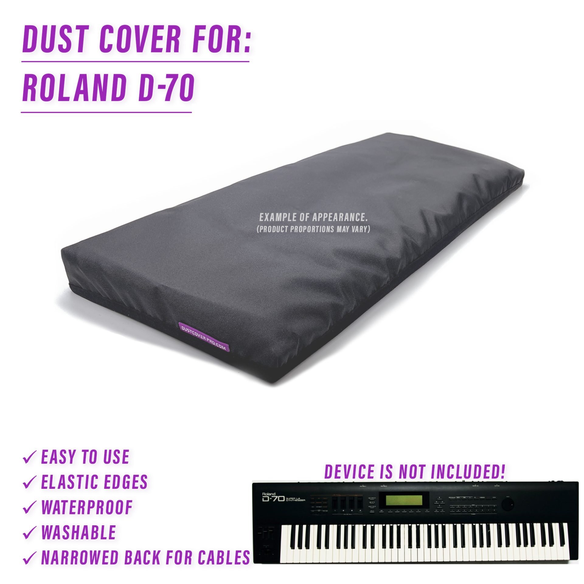 dust cover dustcover dustcoverpro elastic roland synth synth protection water resistant waterproof D-70 roland d-70