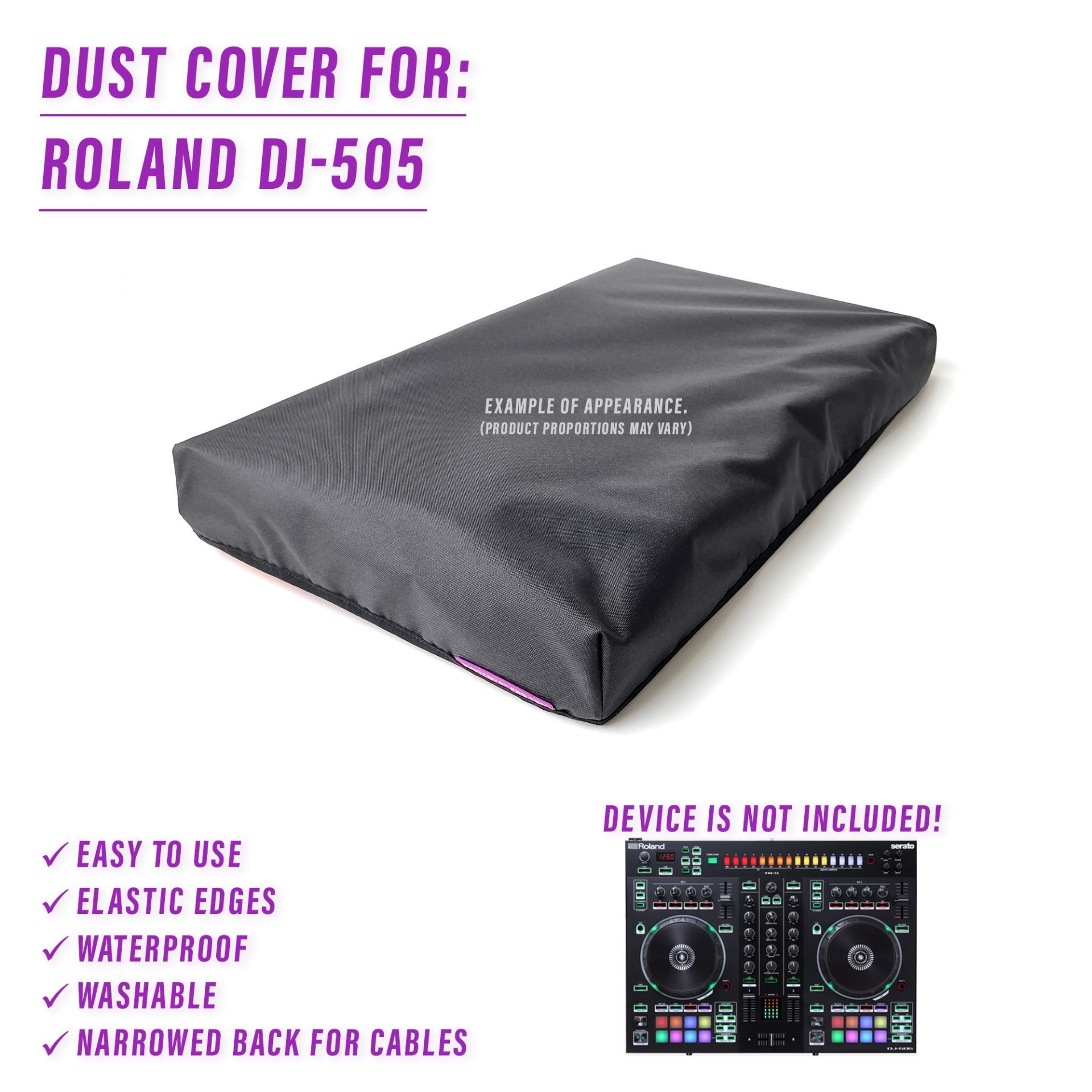 dust cover dustcover dustcoverpro elastic roland synth synth protection water resistant waterproof dj-505 roland dj505