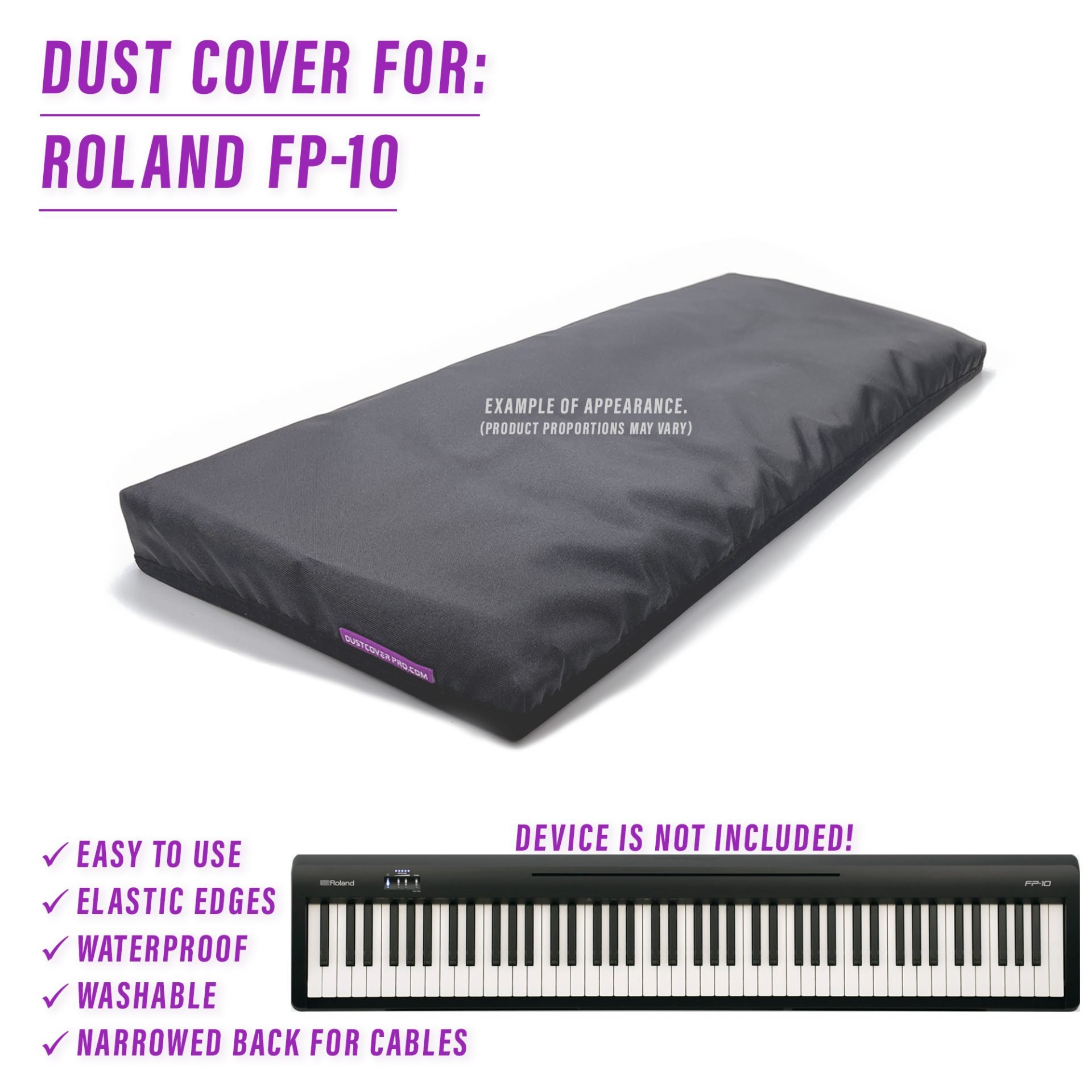 dust cover dustcover dustcoverpro elastic synth synth protection water resistant waterproof Roland FP-10 Roland FP-10