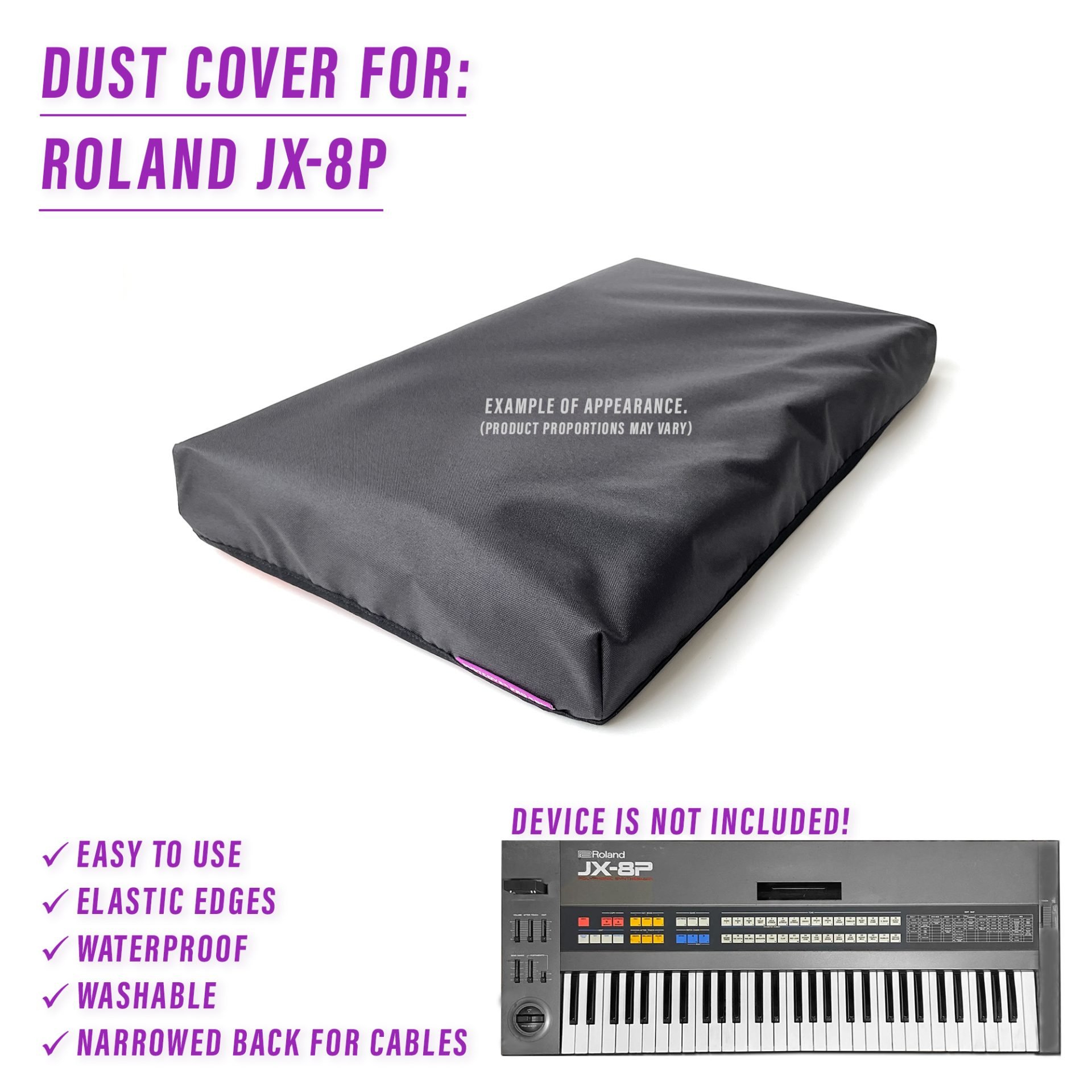 dust cover dustcover dustcoverpro elastic roland synth synth protection water resistant waterproof JX-8P roland jx-8p