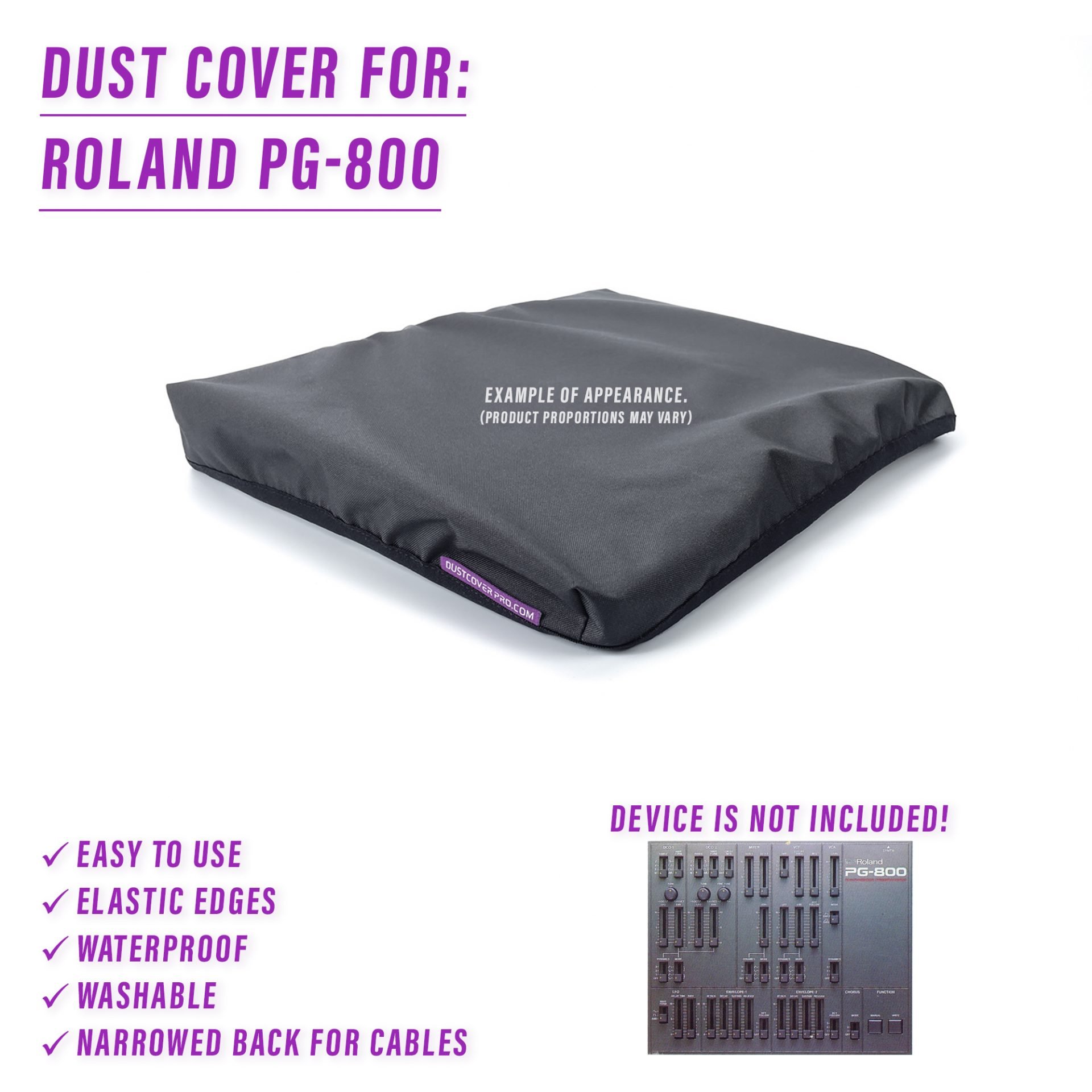 dust cover dustcover dustcoverpro elastic roland synth synth protection water resistant waterproof pg-800 roland pg800