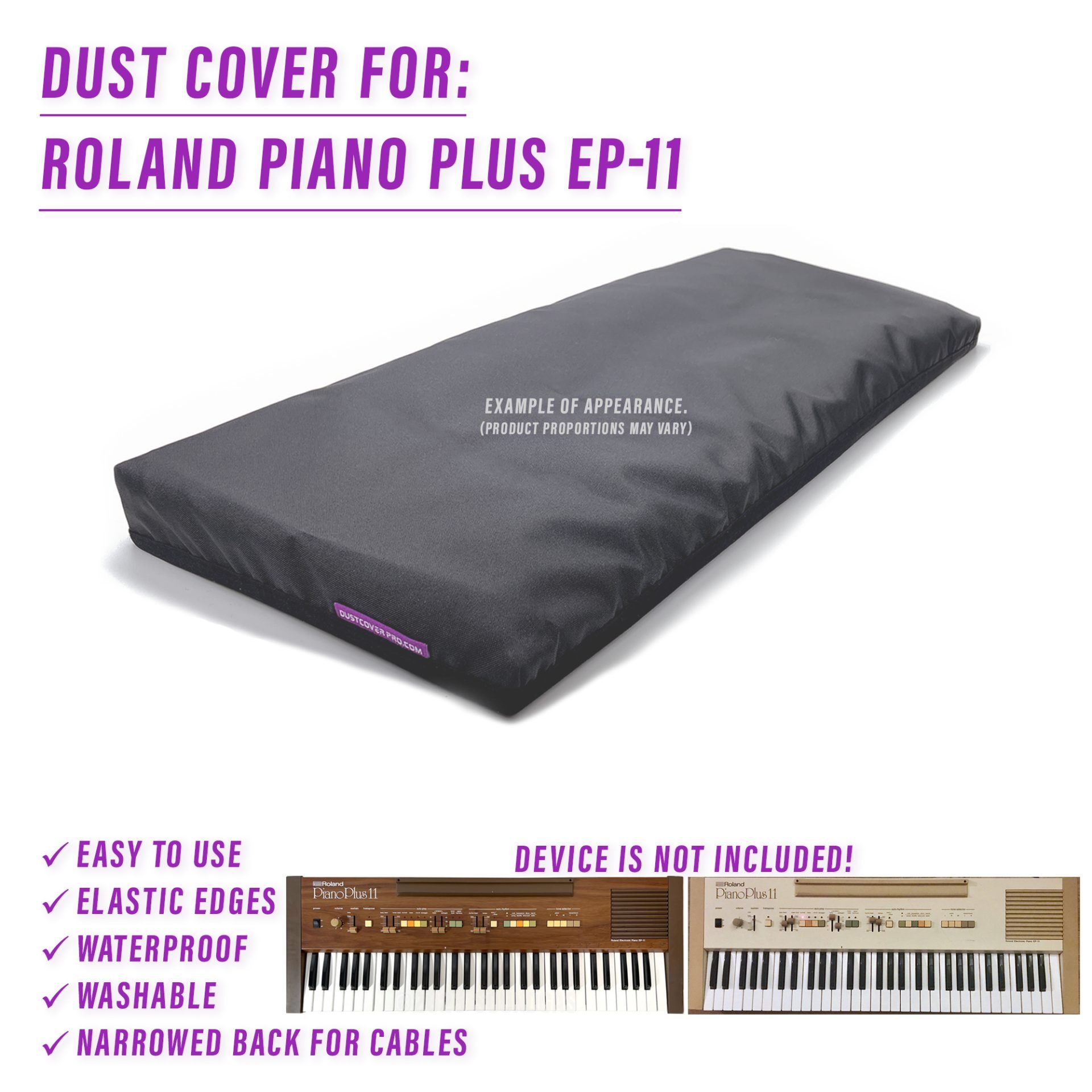 dust cover dustcover dustcoverpro elastic synth synth protection water resistant waterproof Roland Piano Plus EP-11 Roland Piano Plus EP-11