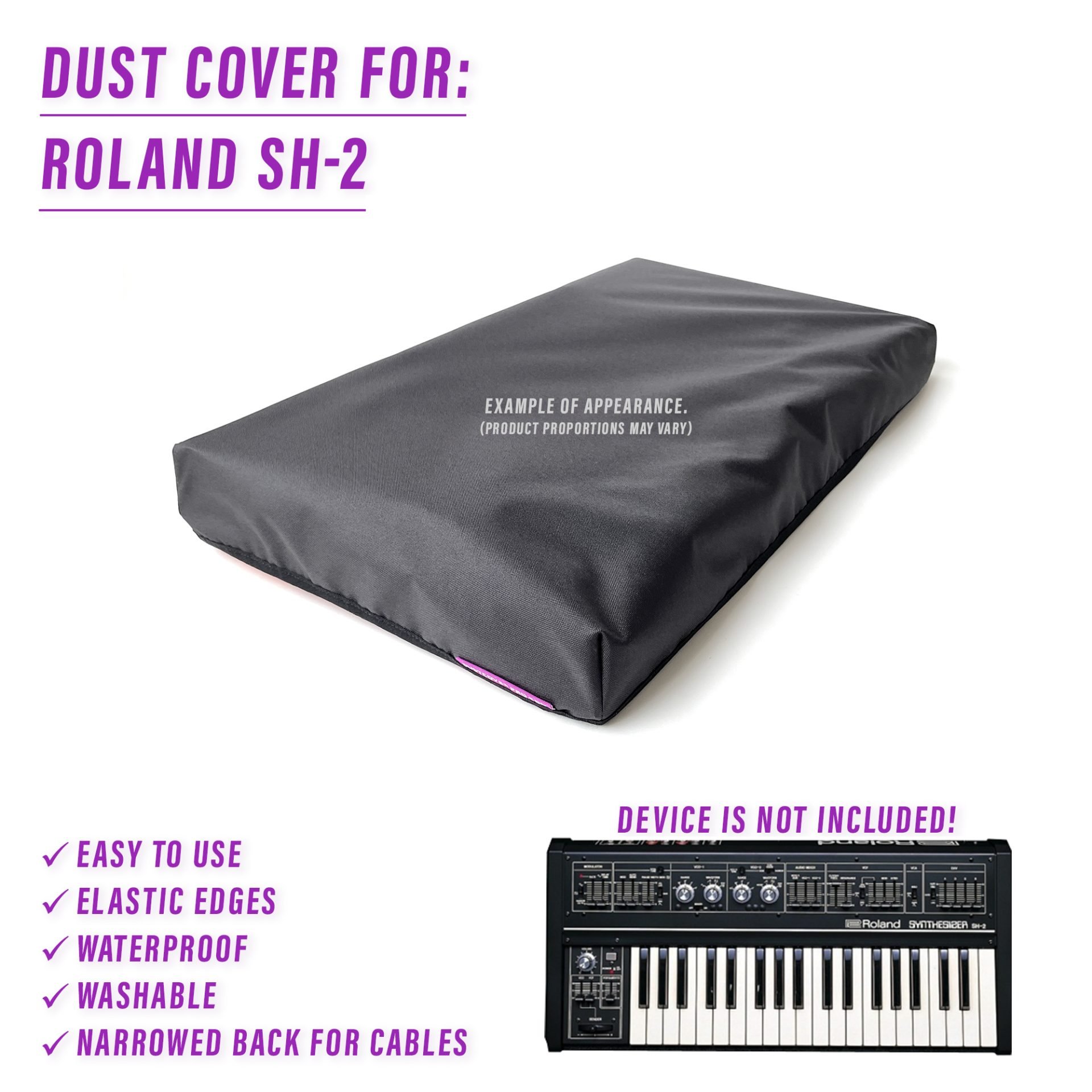 dust cover dustcover dustcoverpro elastic roland synth synth protection water resistant waterproof Roland SH-2