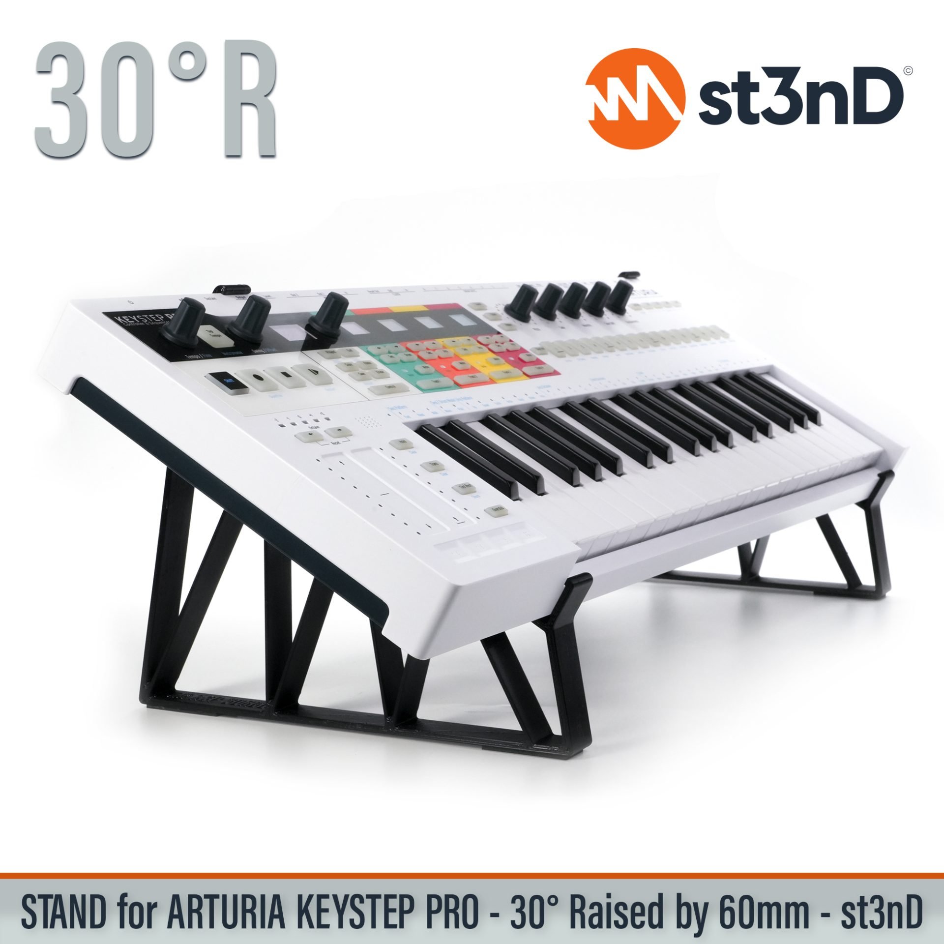 arturia ARTURIA Keystep Pro daw daw controller eurorack controller eurorack sequencer Keystep Pro midi controller polyphonic sequencing controller polyphonic sequencing keyboard portable semi modular keys sequencer st3nD stable stand strong sturdy synth accessory tilted